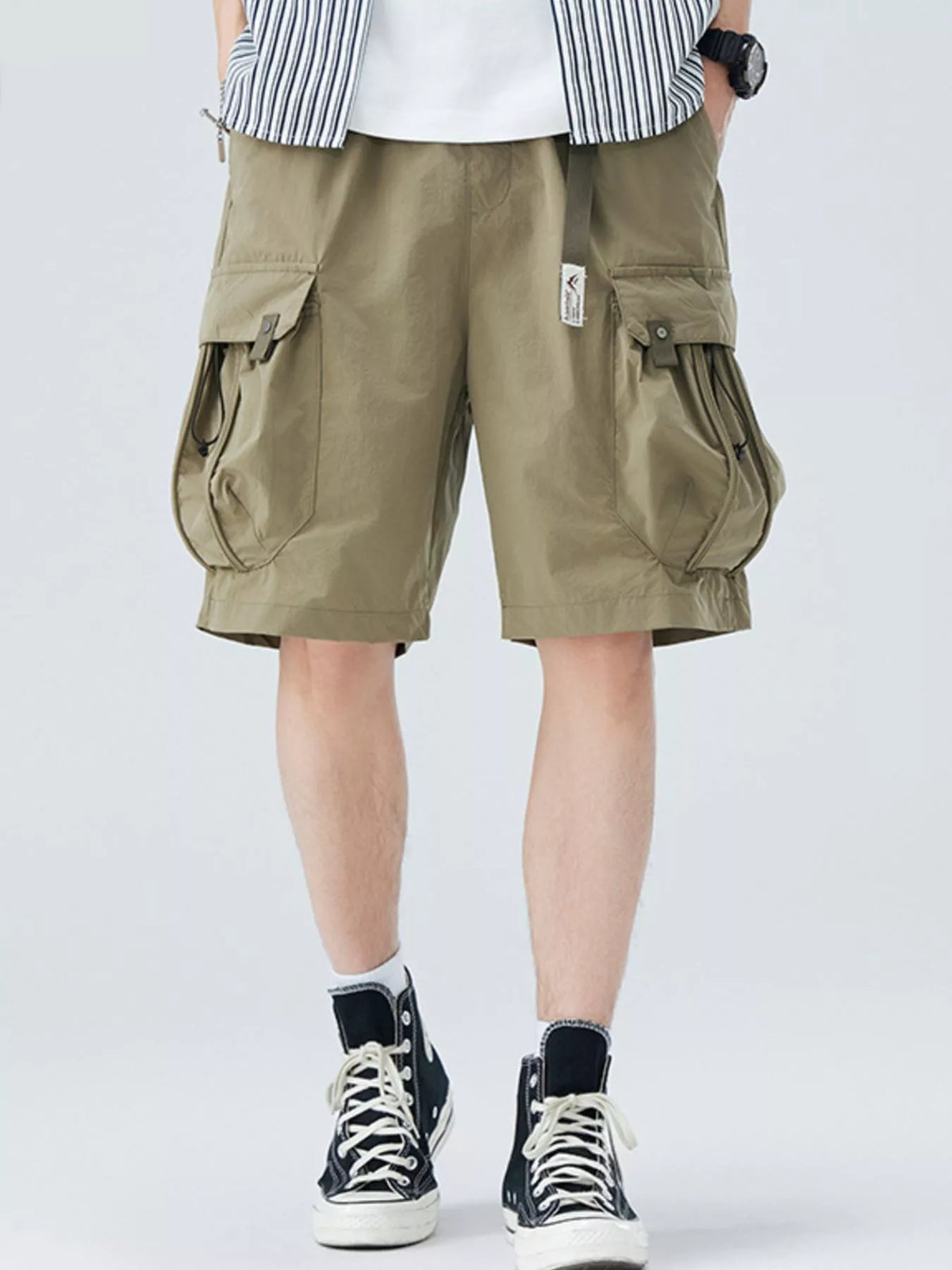 Men's Plus Size Cargo Shorts with Drawstring, view 4