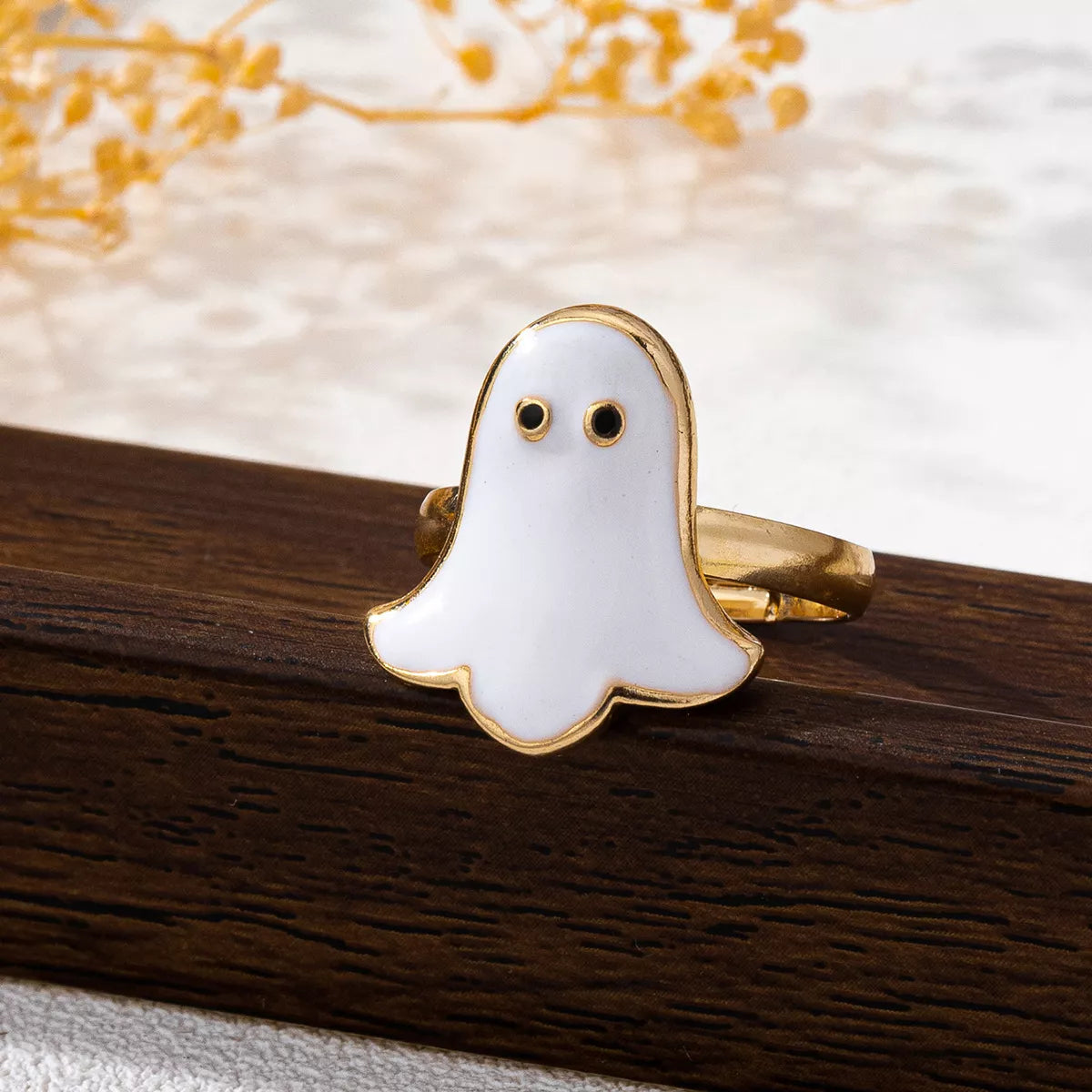 Halloween Ghost 18K Gold-Plated Ring - Lilixa.store