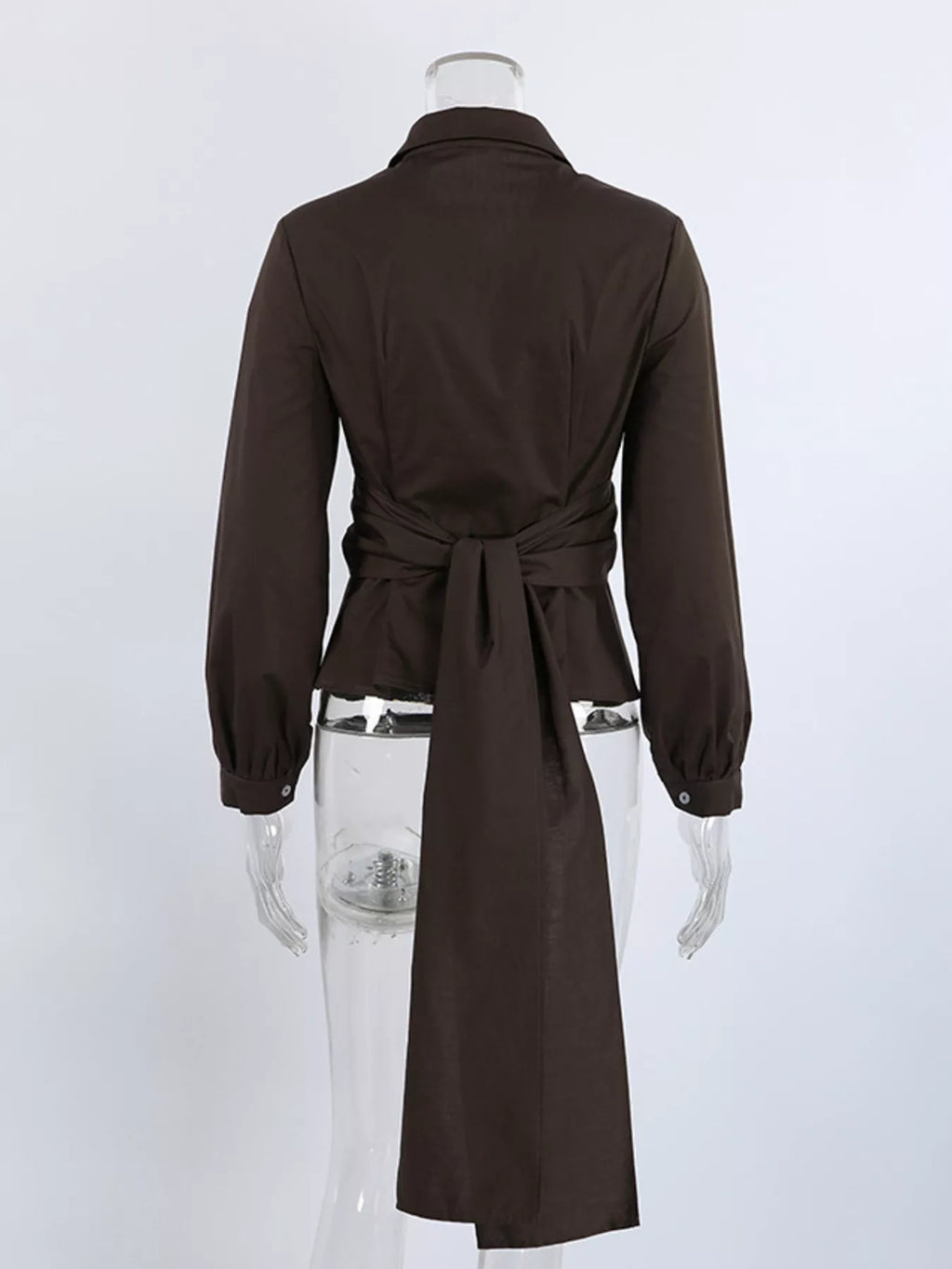 Slim-Fit Ruched Waist Shirt - Lilixa.store