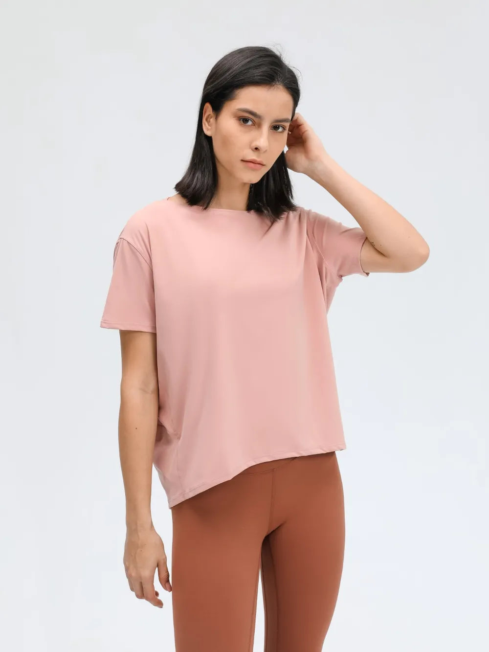 Millennia Round Neck Short Sleeve Active T-Shirt - Lilixa.store