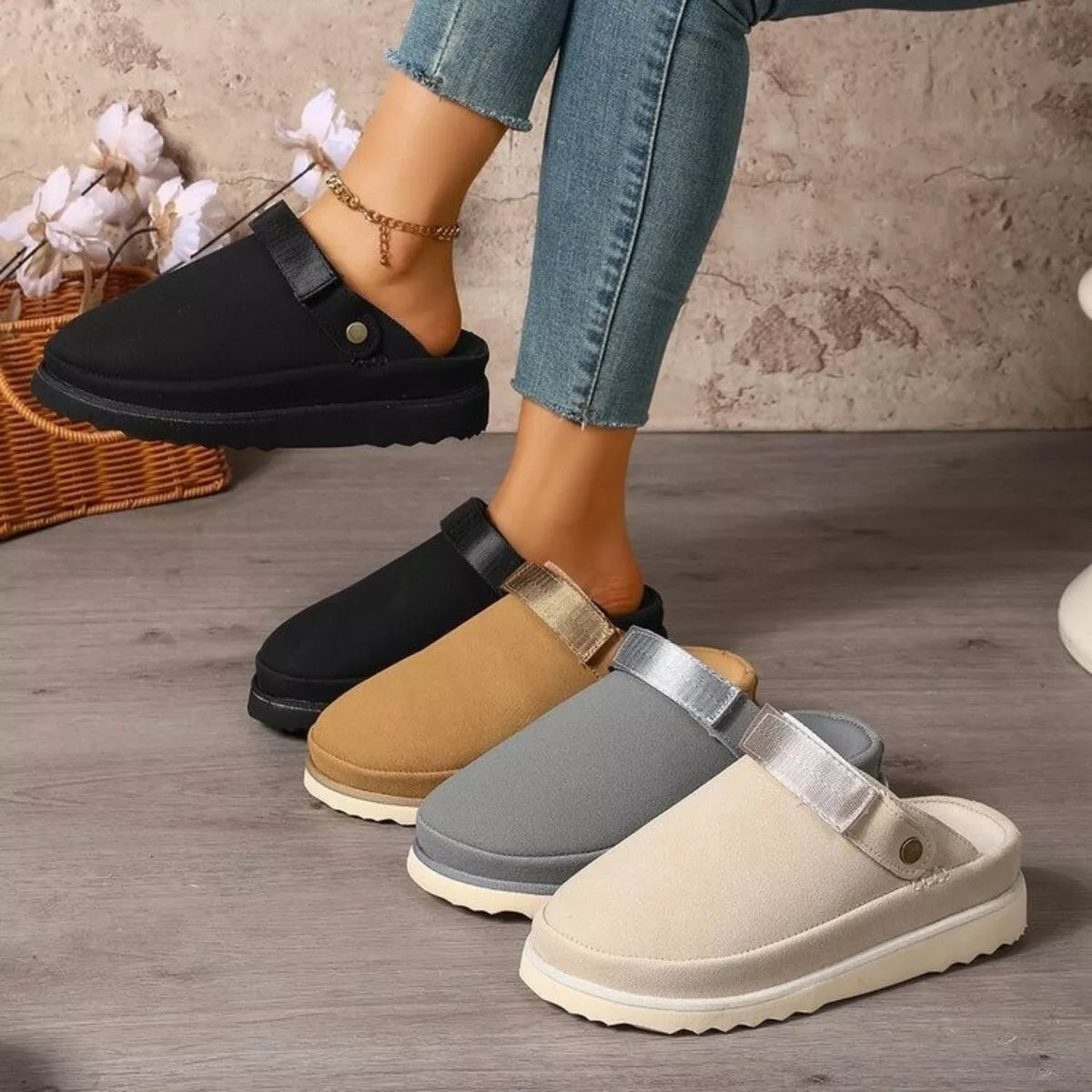 Round Toe Platform Slippers - Lilixa.store
