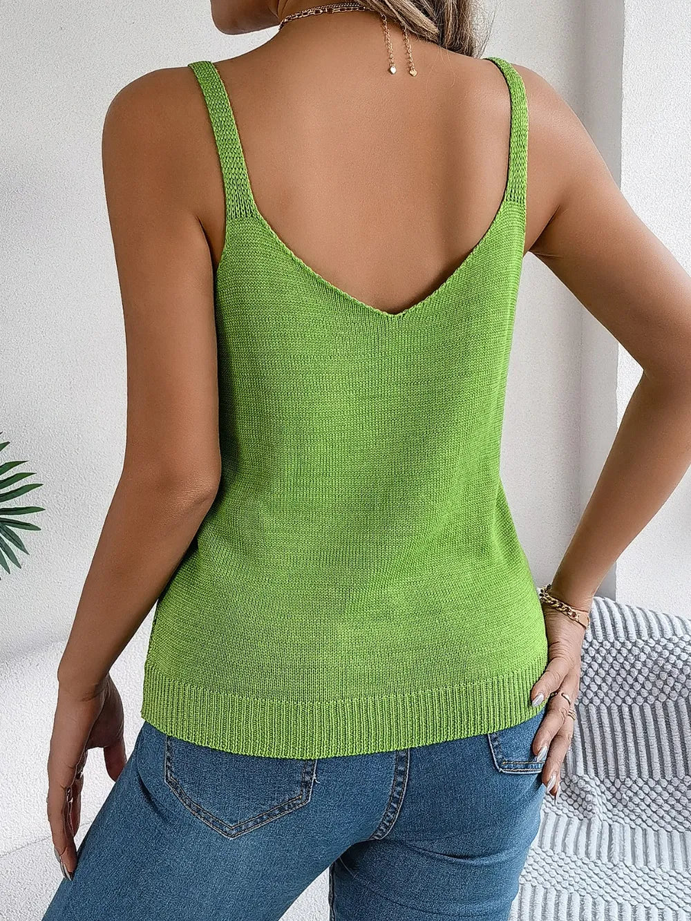 Openwork Scoop Neck Knit Vest, view 18