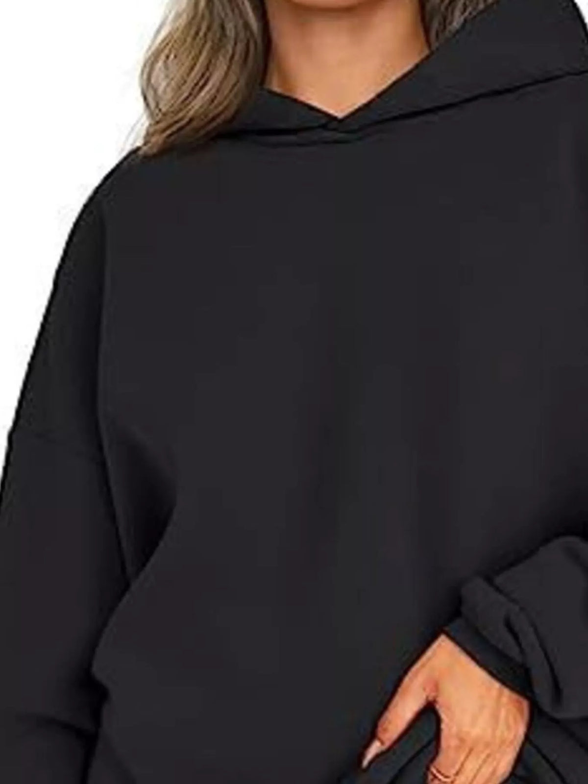 Drop Shoulder Long Sleeve Hoodie, view 2