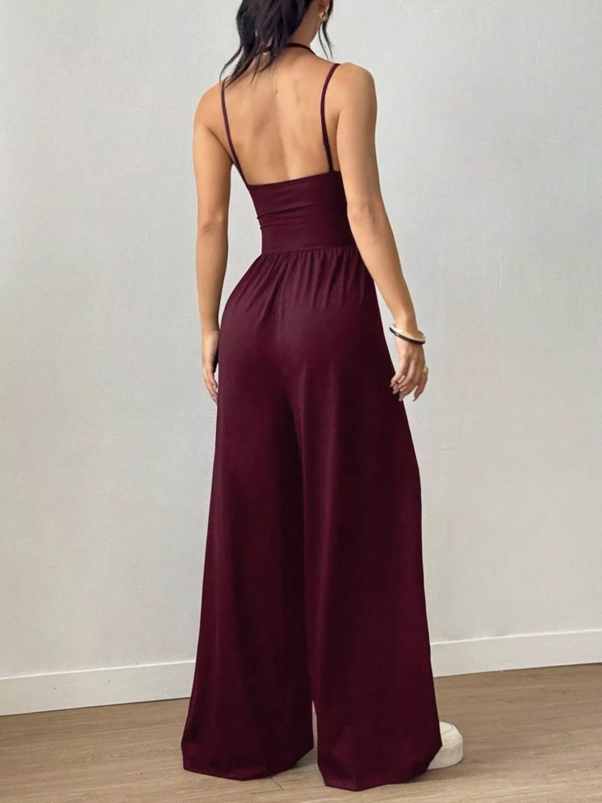 Spaghetti Strap Wide Leg Jumpsuit - Lilixa.store