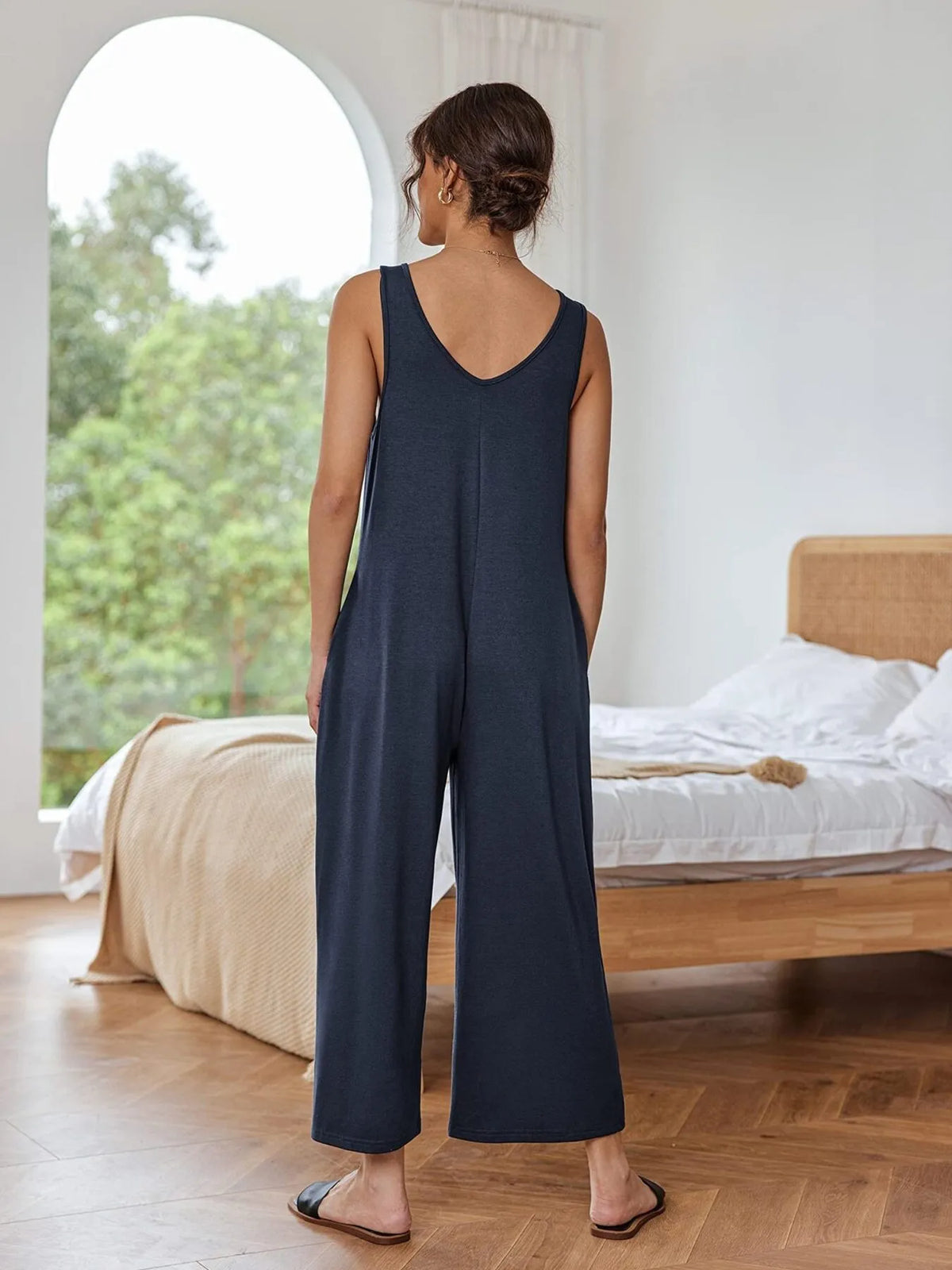 Sleeveless Wide Leg Casual Jumpsuit - Lilixa.store