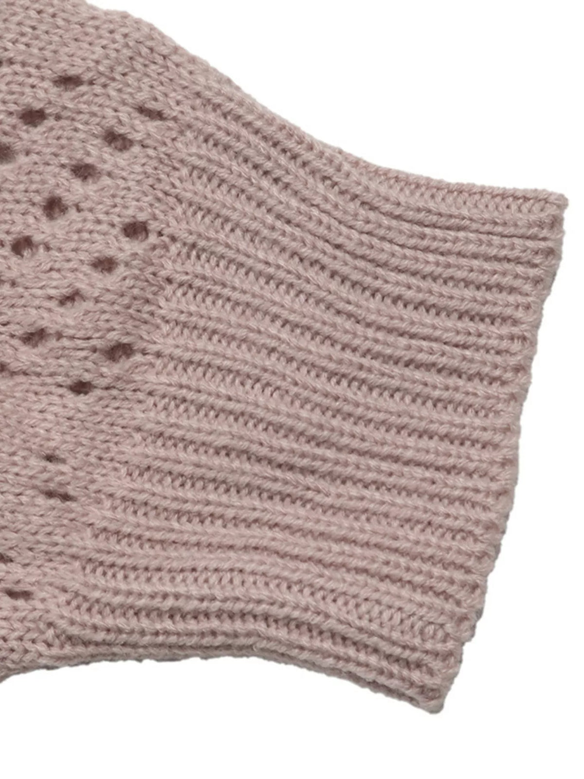 Openwork Mock Neck Sweater in Pink, view 10