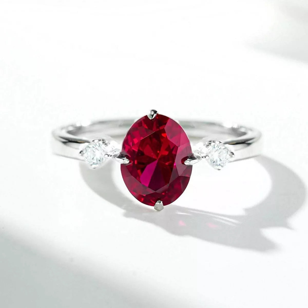 925 Sterling Silver Zircon Oval-Cut Ring - Lilixa.store