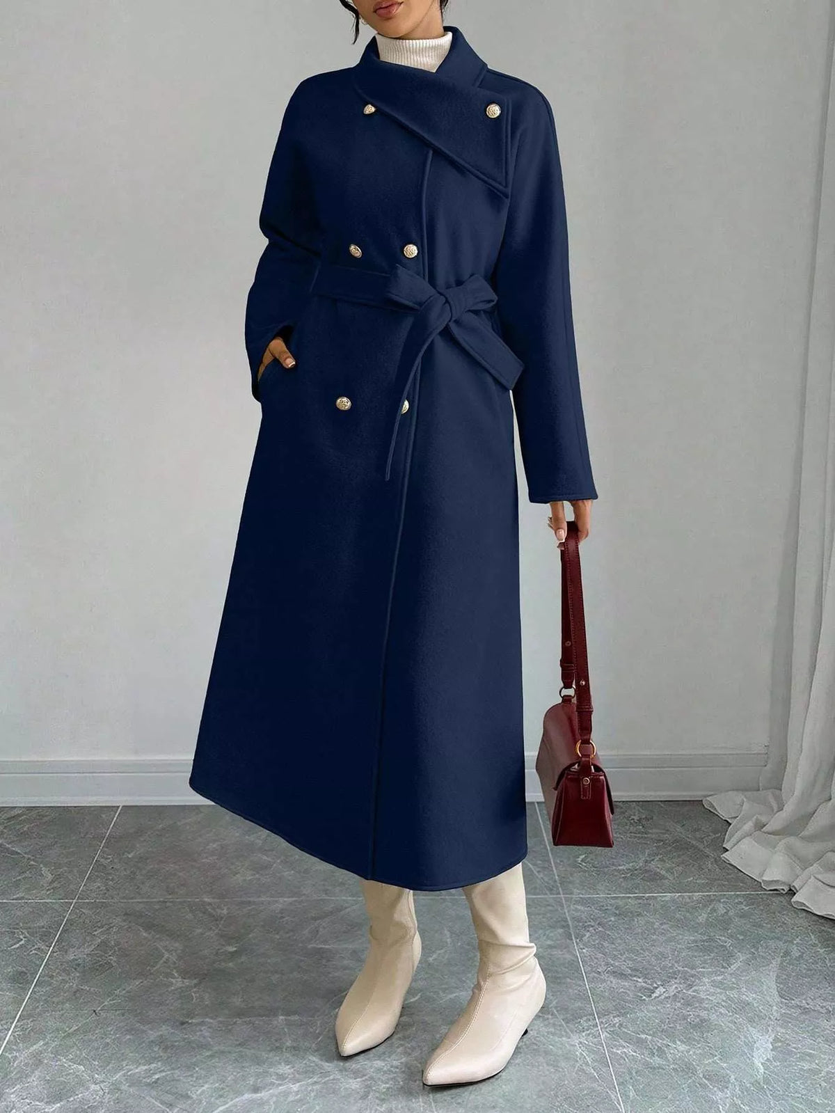 Double-Breasted Longline Coat