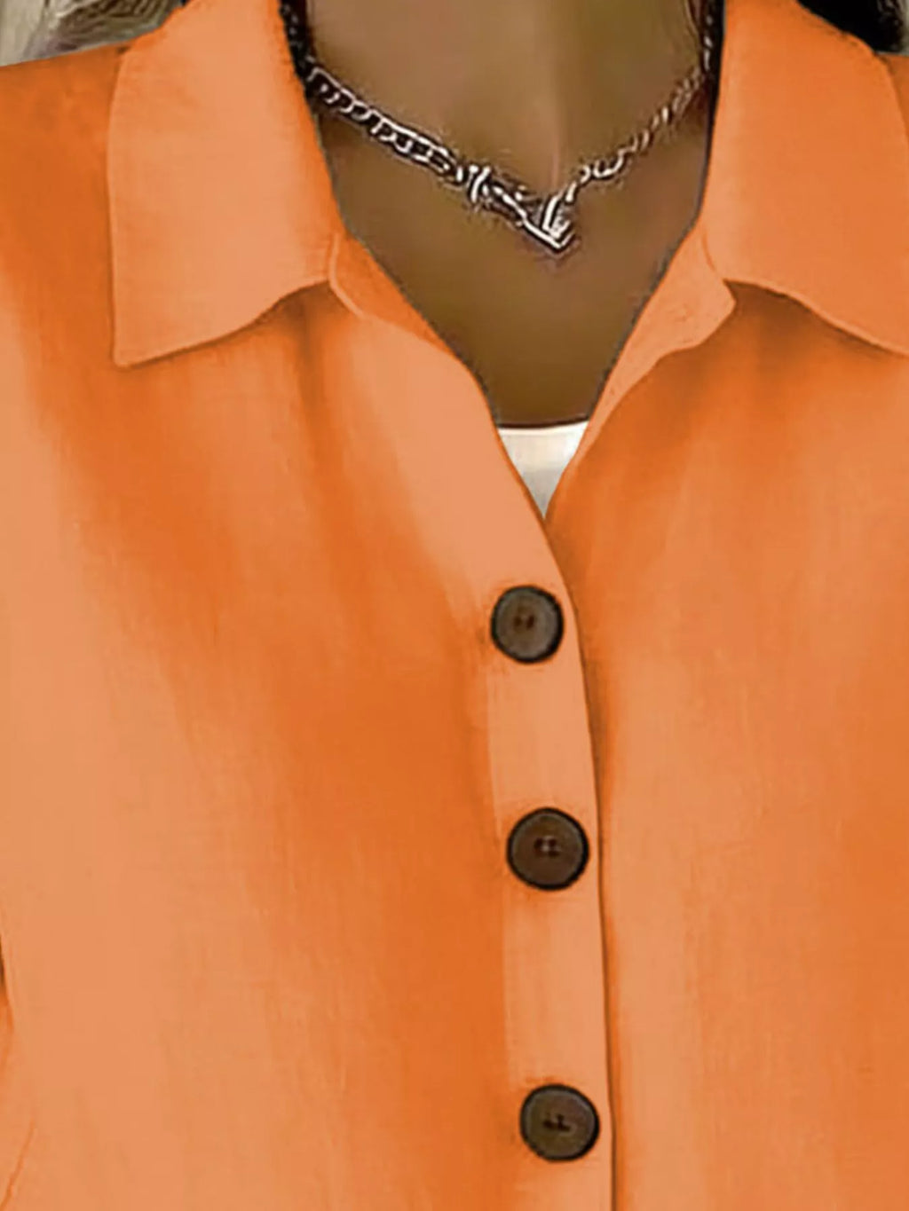 Full Size Button-Down Short Sleeve Shirt Plus Size - Lilixa.store