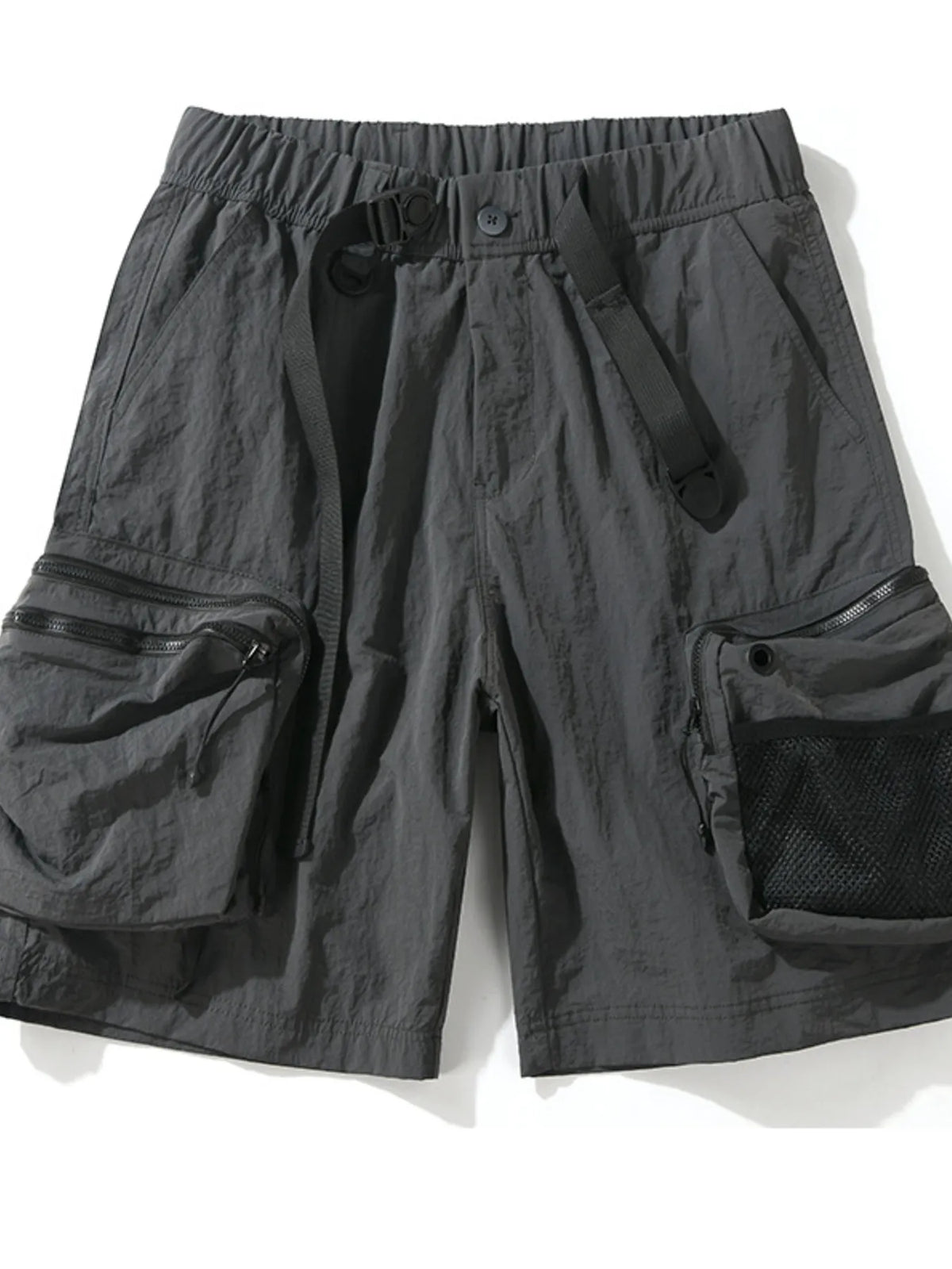 Men's Plus Size Multi-Pocket Cargo Shorts in Grey