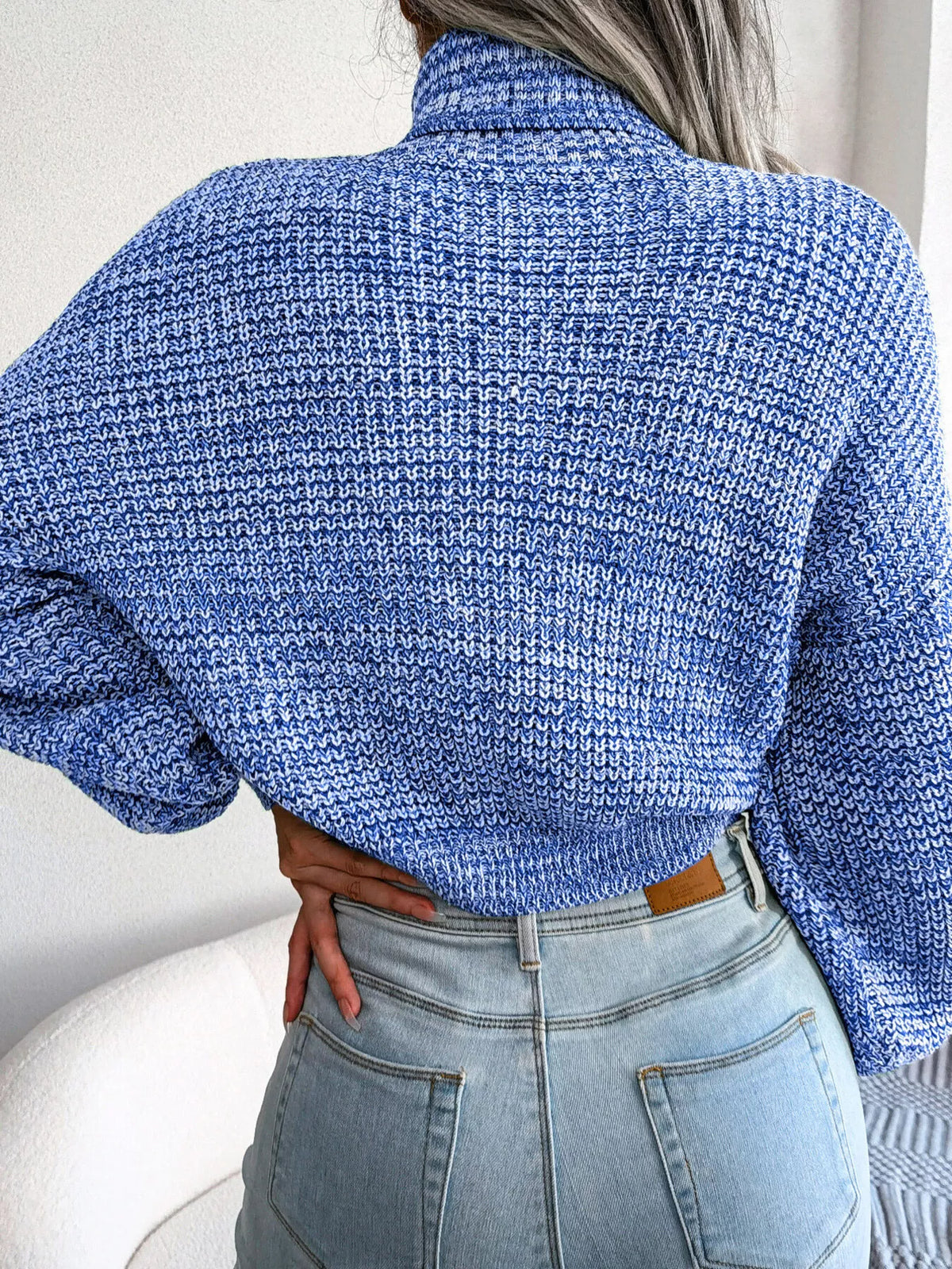 Turtleneck Dropped Shoulder Sweater