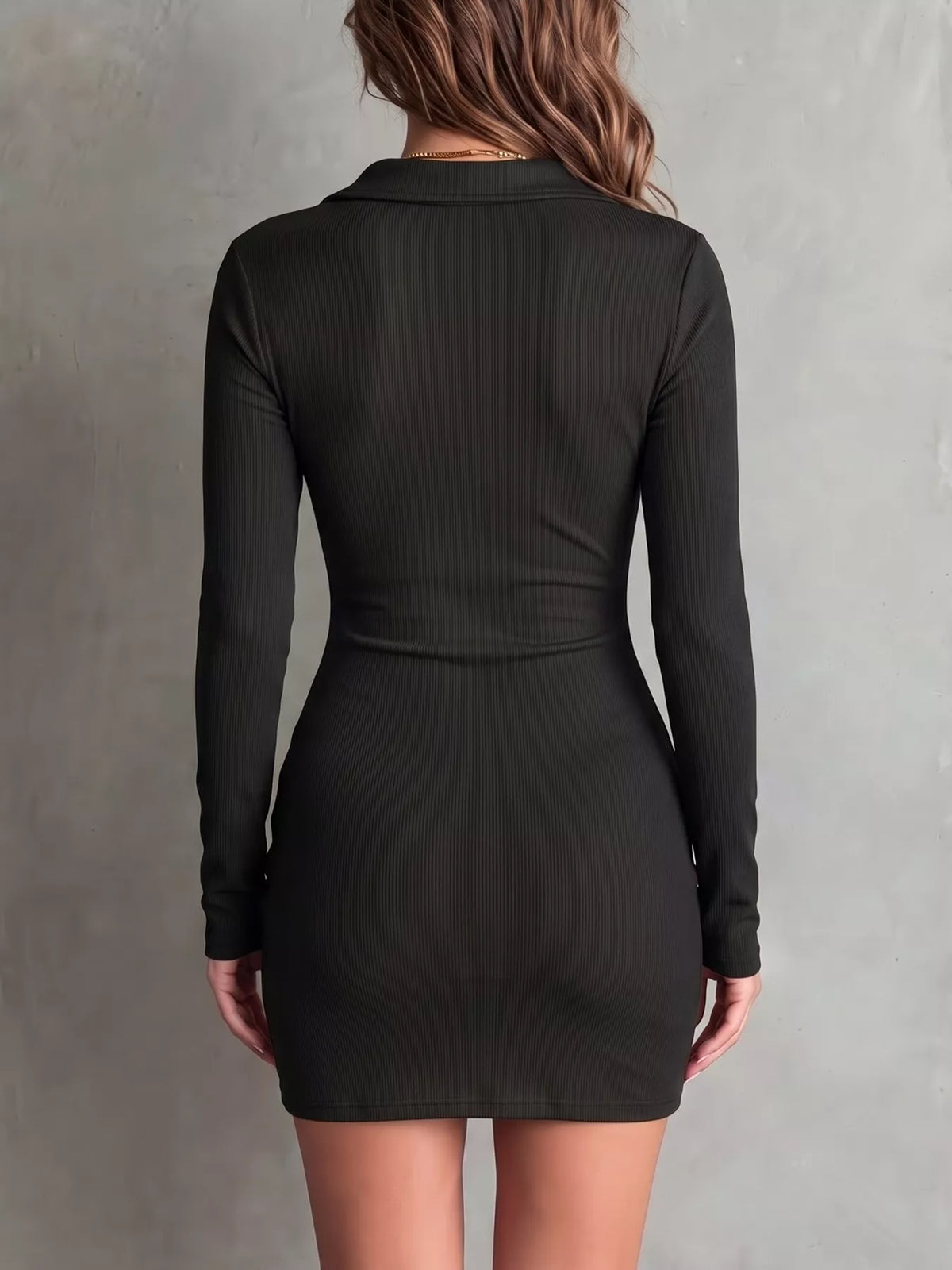 Button-Down Bodycon Mini Dress - Lilixa.store