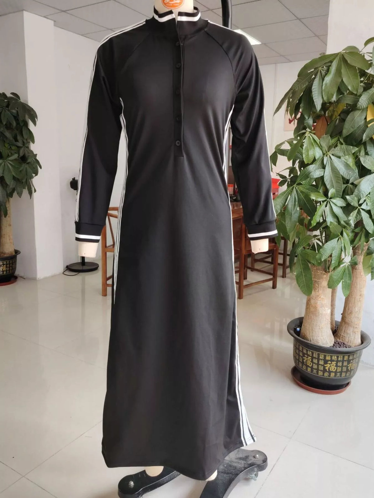 Side Stripe Detail Slit Maxi Dress