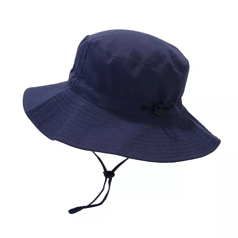 Children's Sun Protection Bucket Hat in Navy, view 3