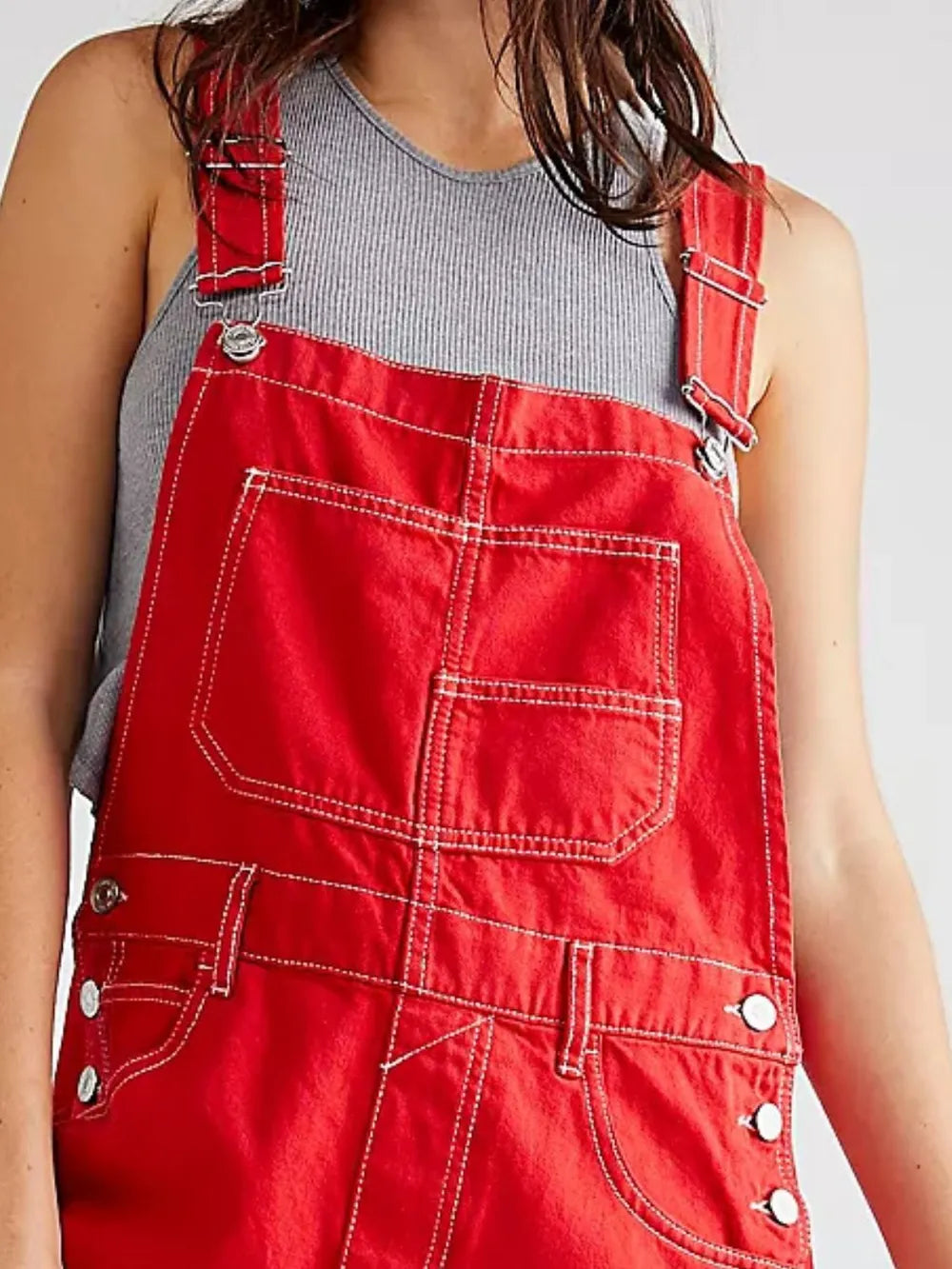 Wide Strap Square Neck Denim Overalls - Lilixa.store