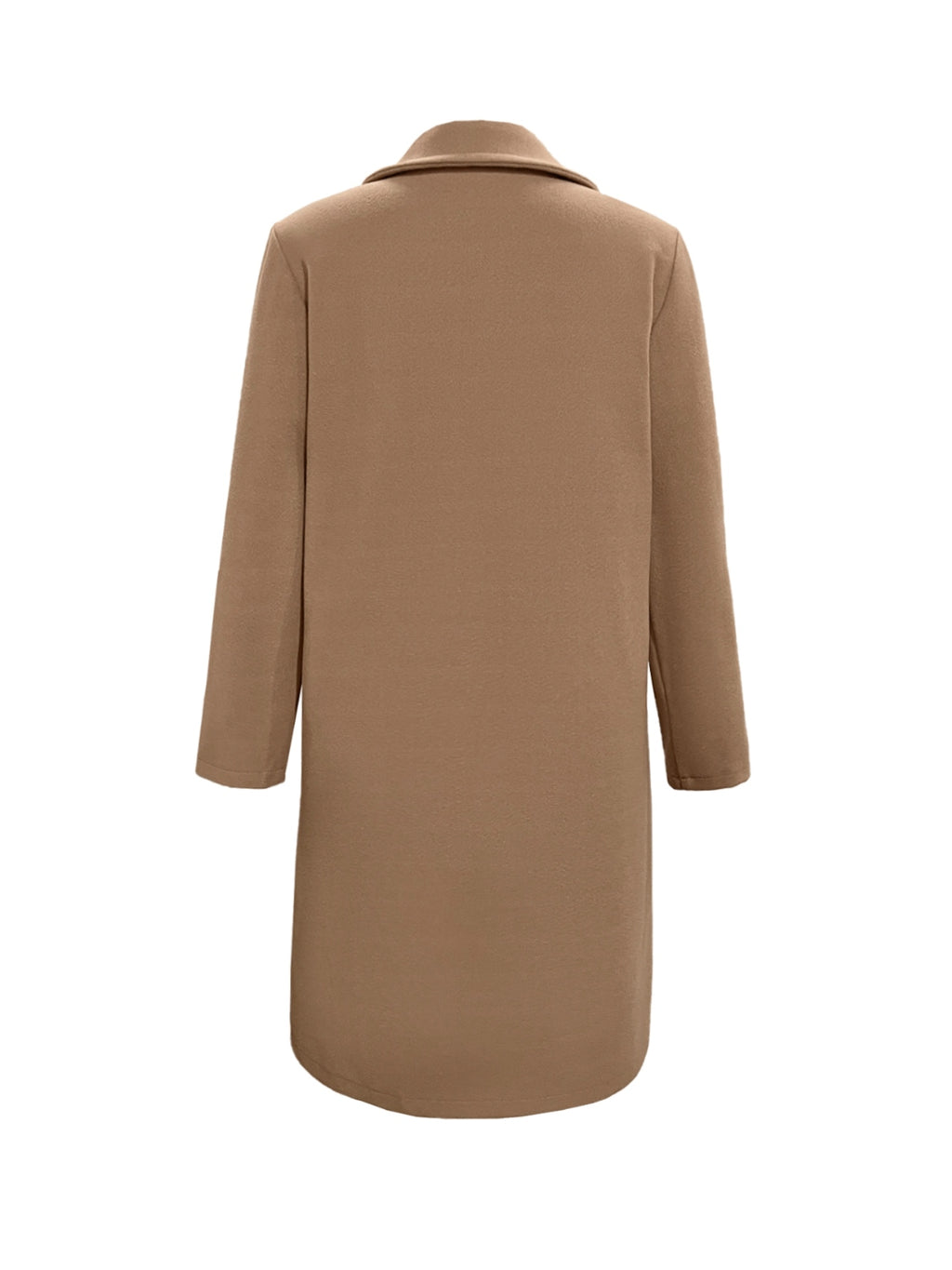 Collared Neck Button Up Long Sleeve Coat - Lilixa.store