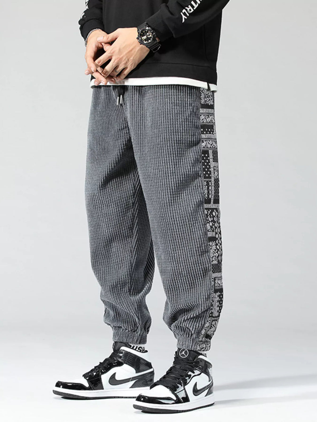 Men's Plus Size Loose Fit Corduroy Joggers