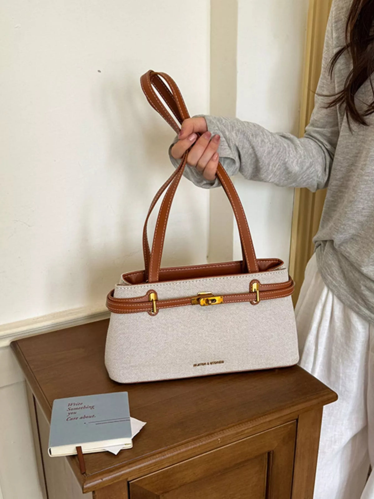 Decorative Buckle Shoulder Bag
