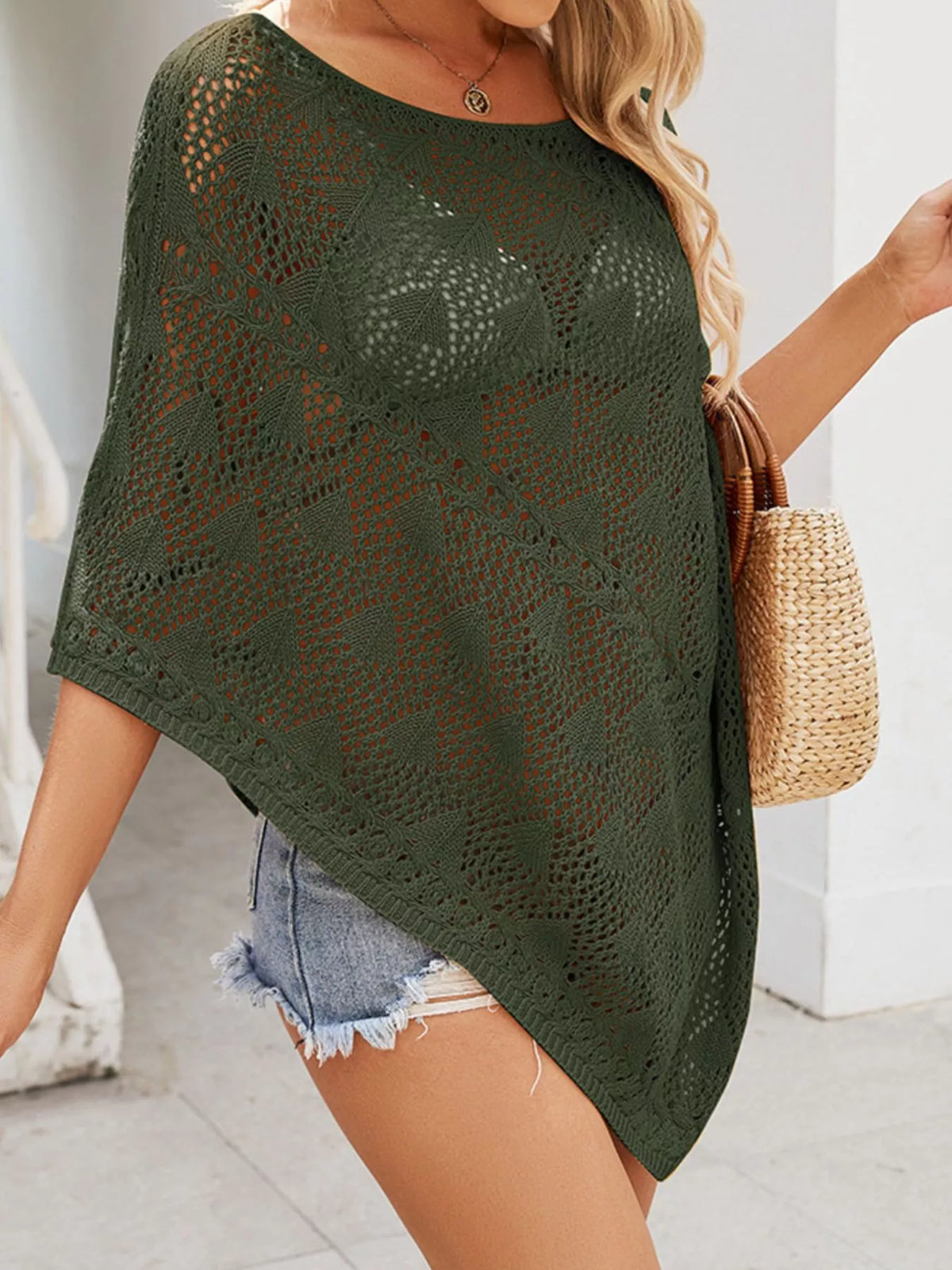 Poncho Style Knit Cover Up - Lilixa.store