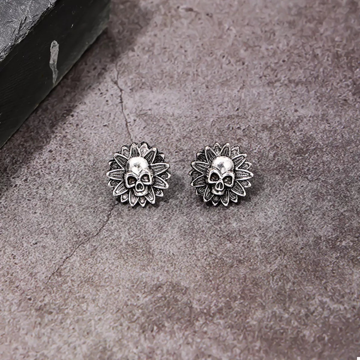 Halloween Skull Sunflower Stud Earrings - Lilixa.store