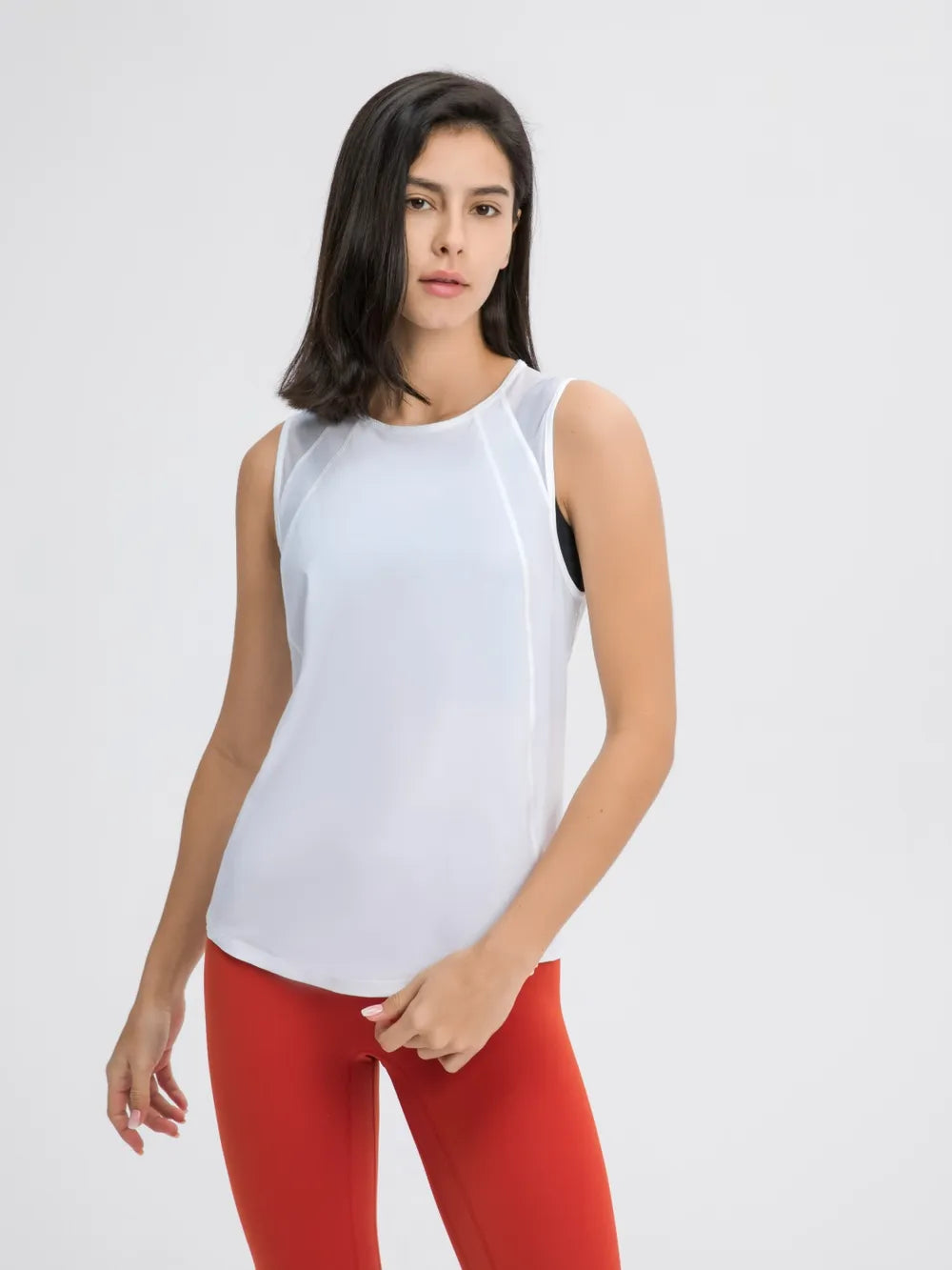 Millennia Cutout Back Round Neck Active Tank - Lilixa.store