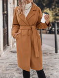 Perfee Dropped Shoulder Tie Waist Coat - Lilixa.store