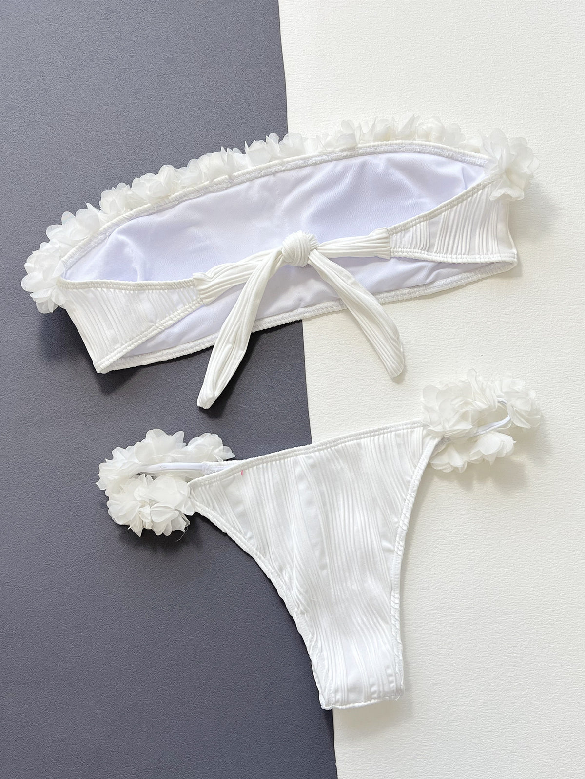 Applique Tie Back Two-Piece Bikini Set - Lilixa.store