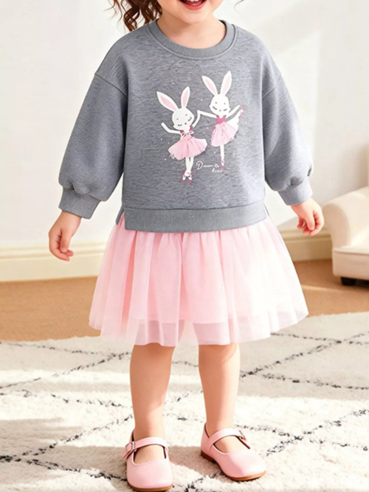 Children's Rabbit Sweatshirt Tulle Tutu Dress - Lilixa.store