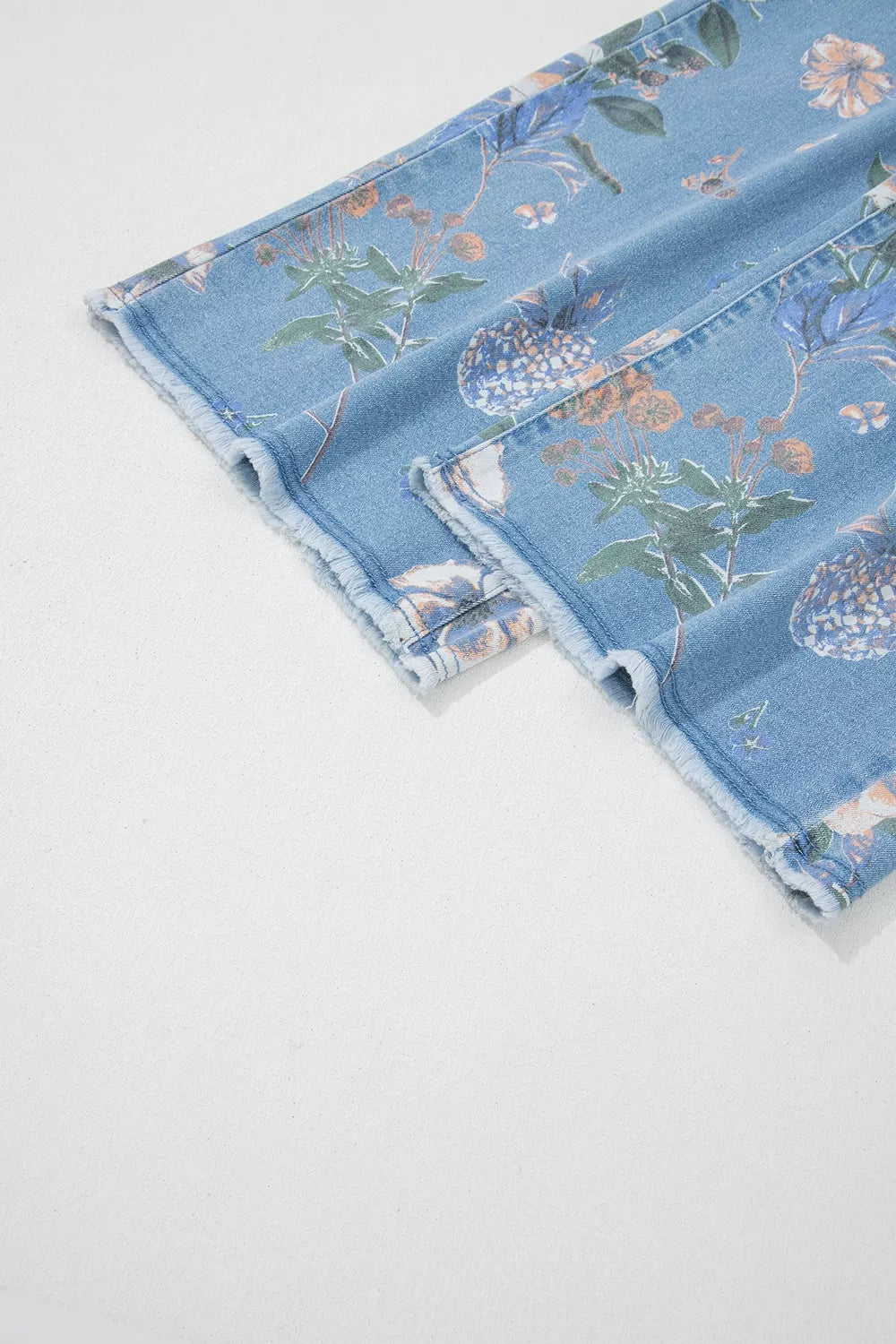 Floral Print Wide-Leg Jeans - Lilixa.store