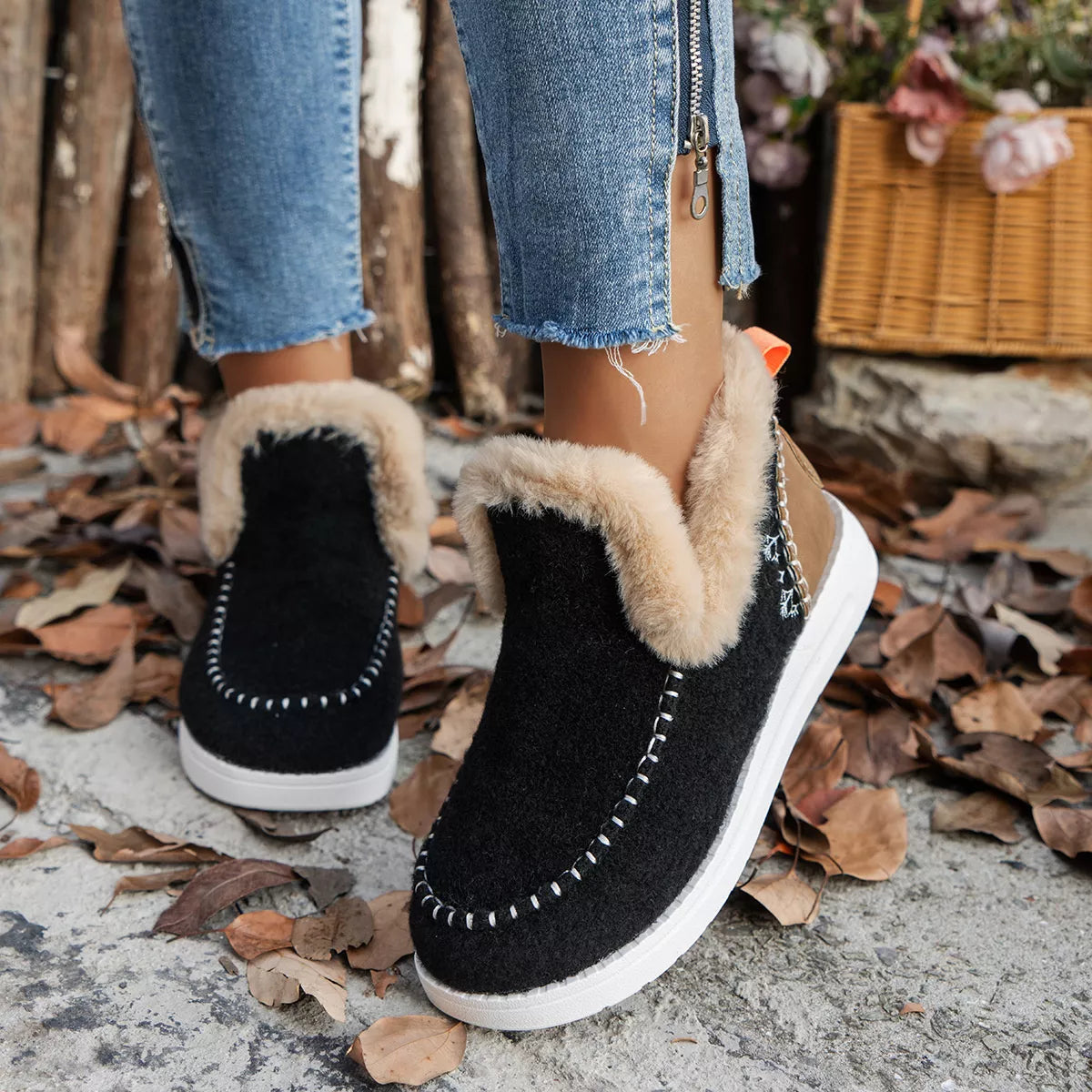 Round Toe Winter Ankle Boots