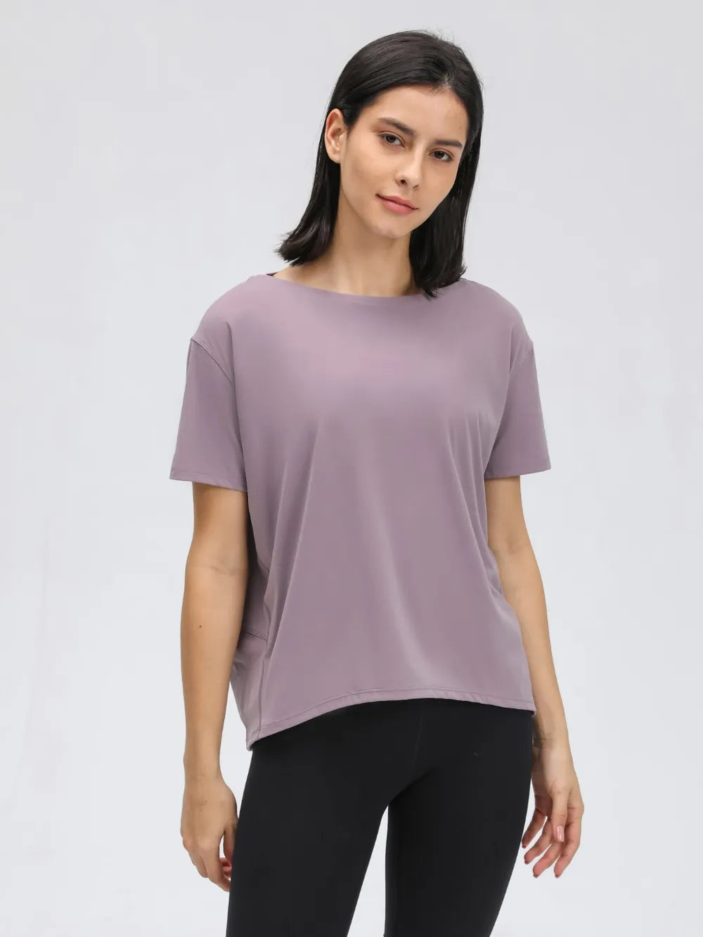 Millennia Round Neck Short Sleeve Active T-Shirt - Lilixa.store