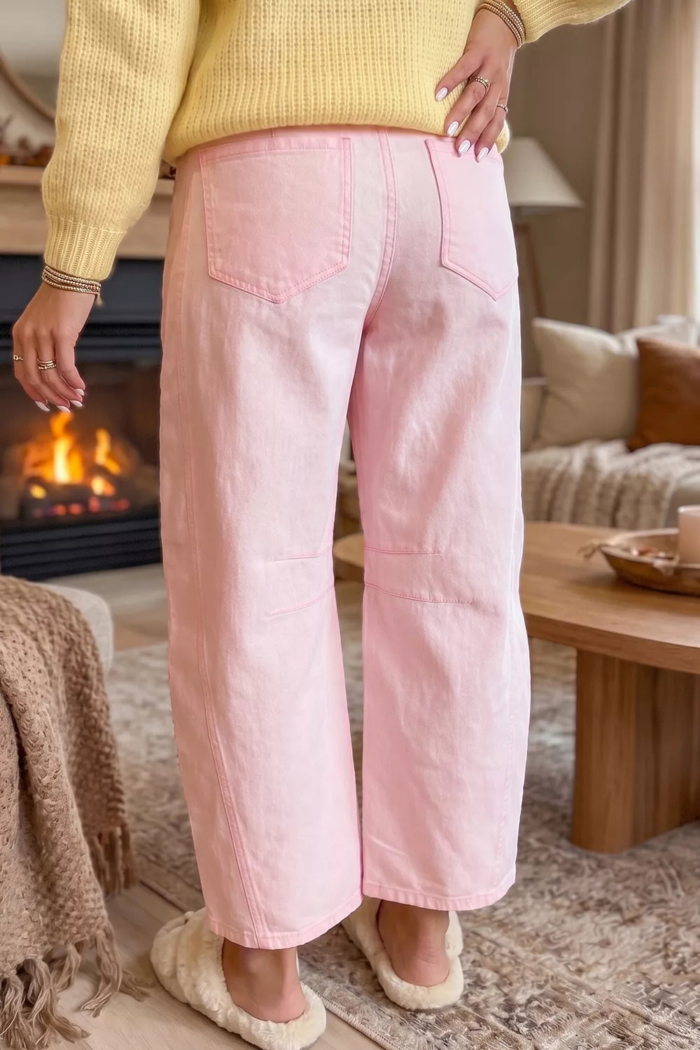 Wide-Leg Drawstring Jeans - Lilixa.store