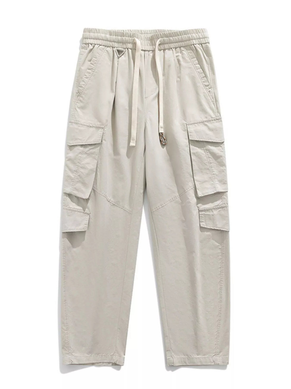 Men's Plus Size Loose Fit Cargo Pants with Drawstring, view 3