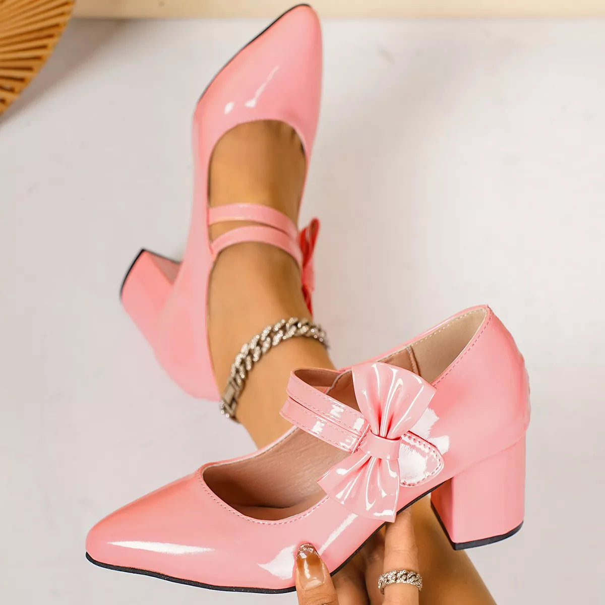 Point Toe Block Heels Pumps - Lilixa.store