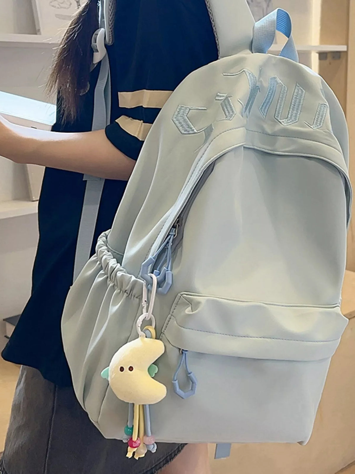 Embroidered Letter Backpack Bag - Lilixa.store