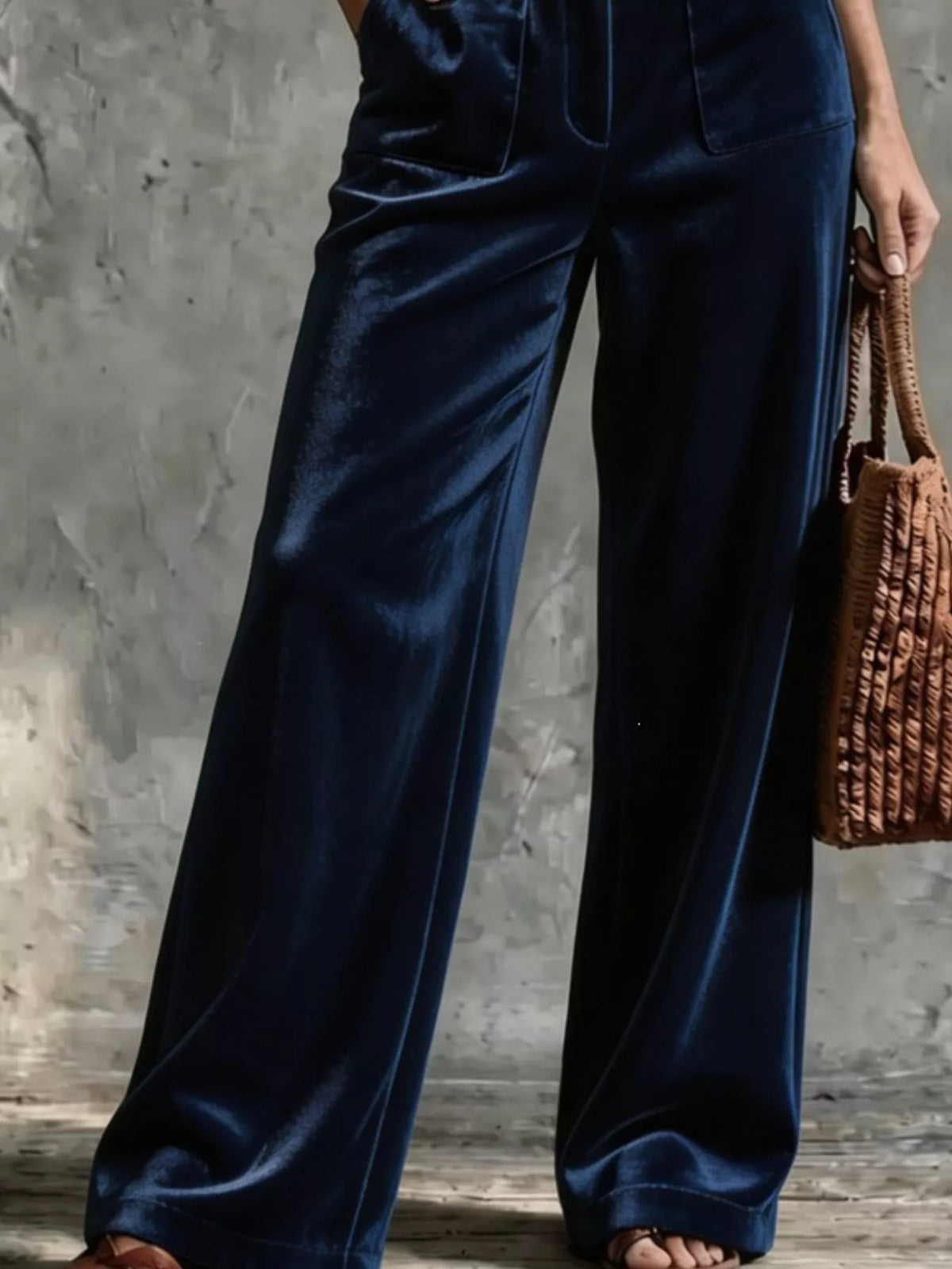 Full Size Velvet Wide-Leg Pants Plus Size - Lilixa.store