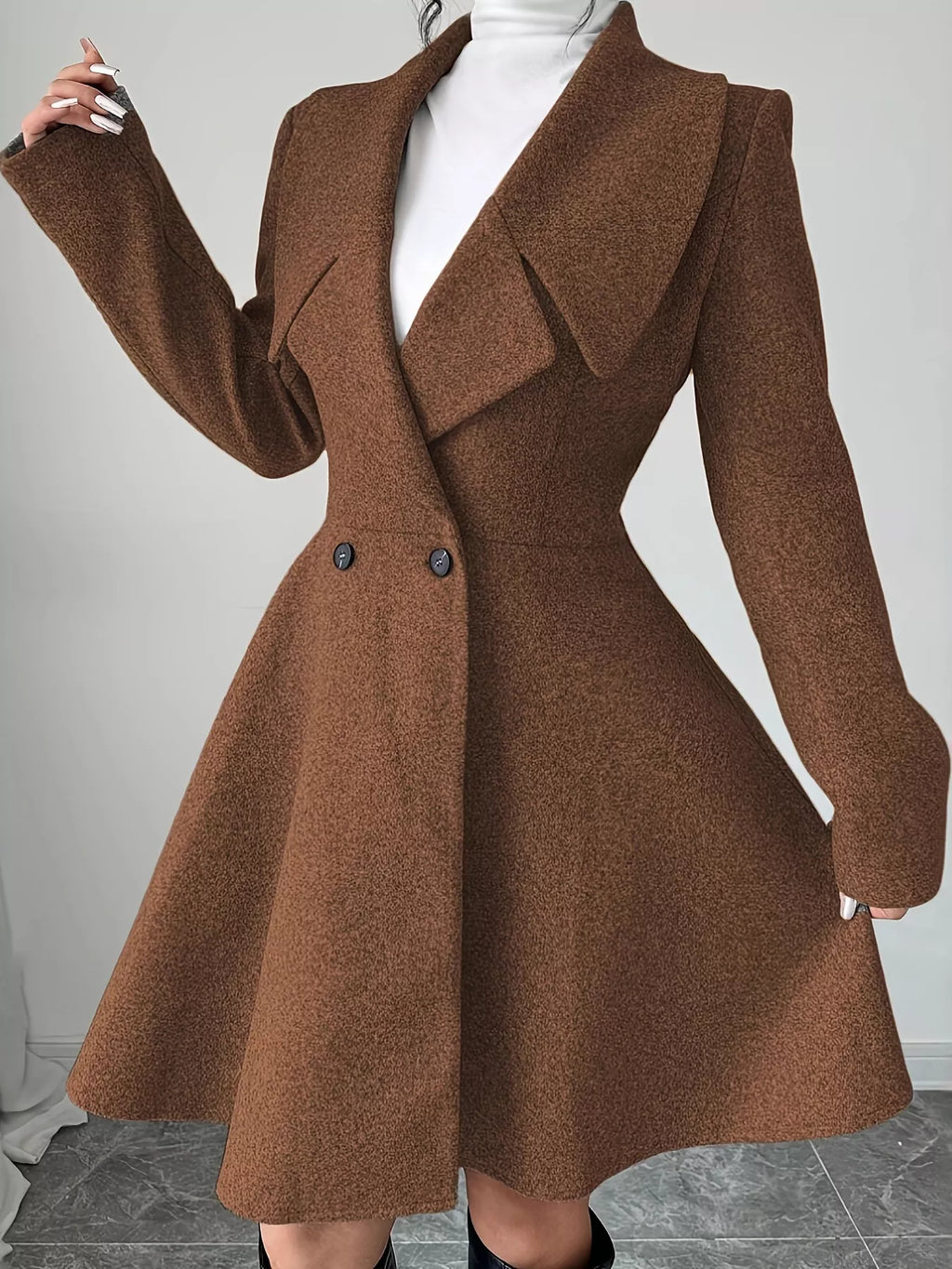 Double-Breasted Long Sleeve Outerwear - Lilixa.store