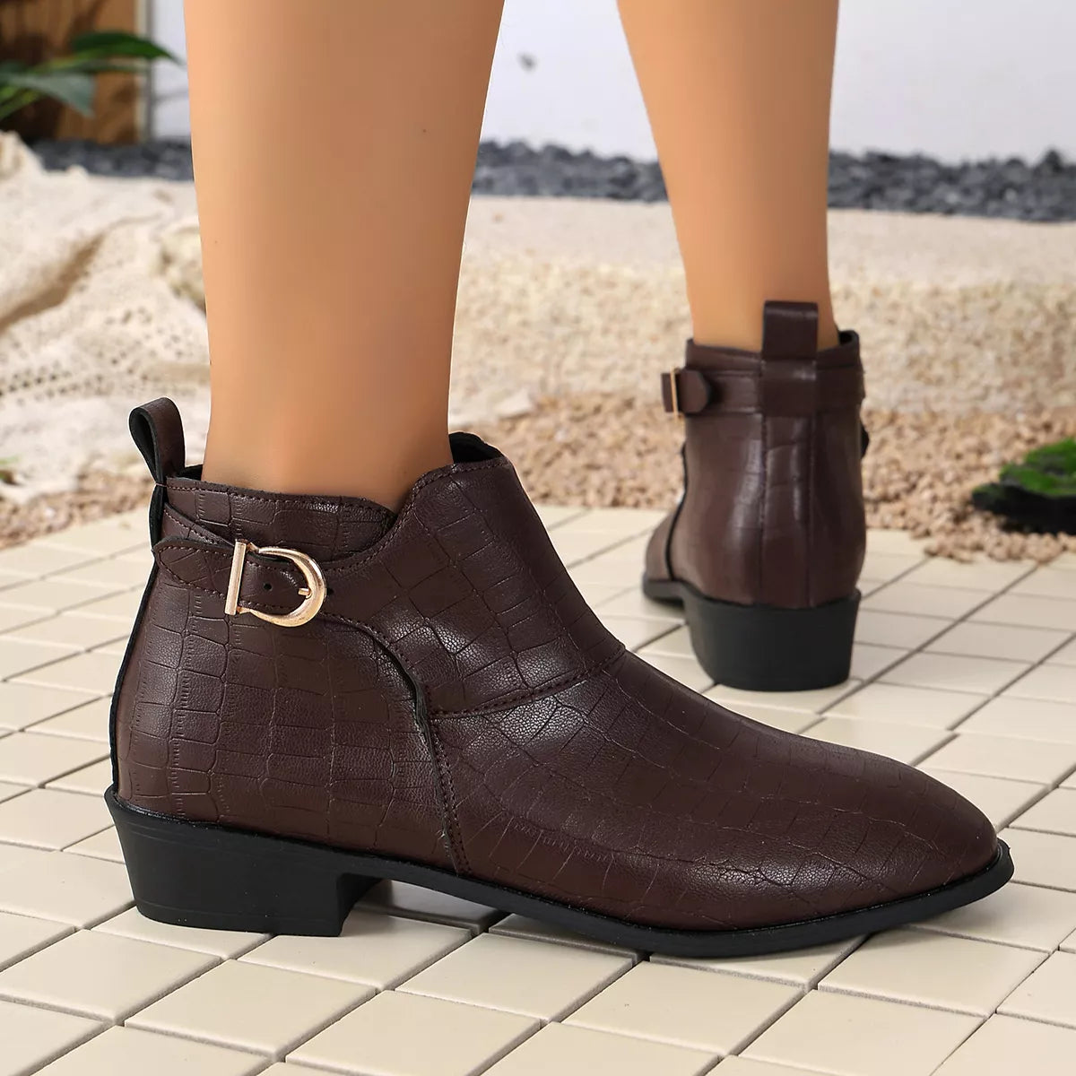 Point Toe Block Heels Boots - Lilixa.store