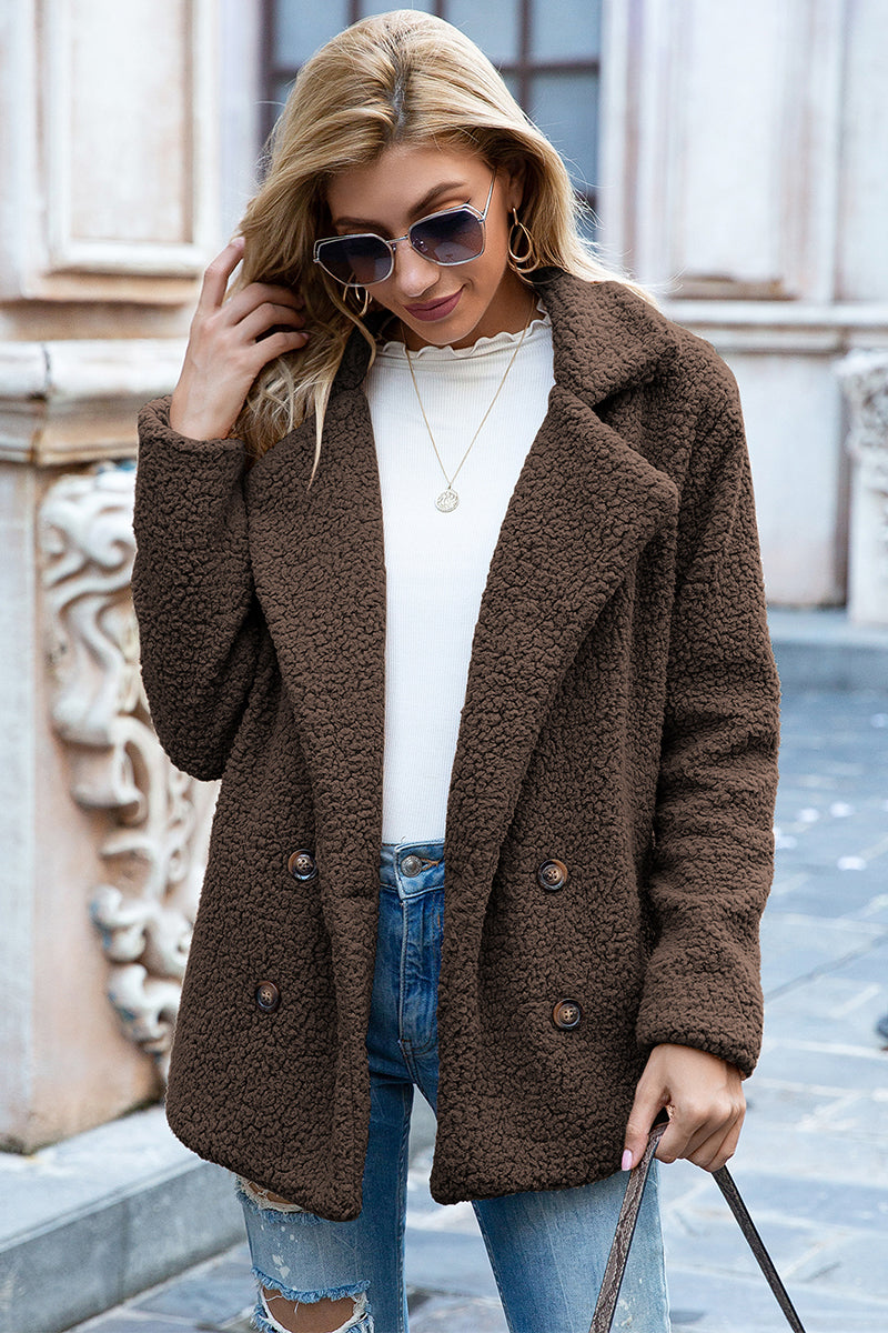 Ivy Lane Full Size Lapel Collar Sherpa Coat - Lilixa.store