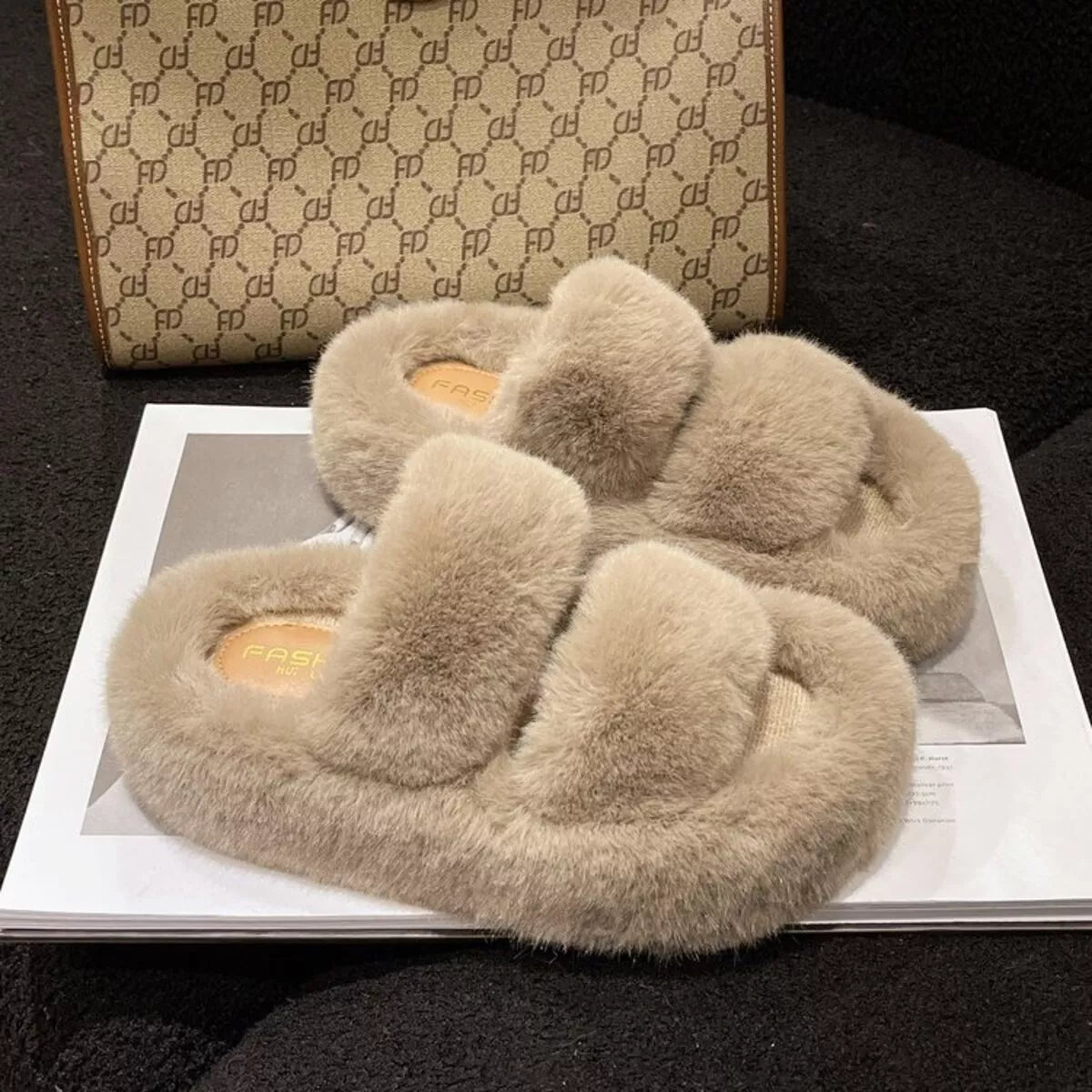 Fuzzy Open Toe Slippers - Lilixa.store
