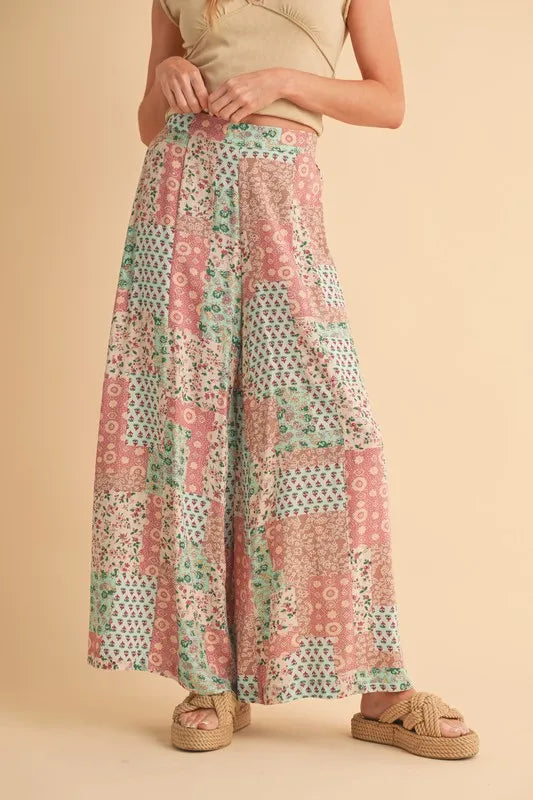 Aemi+Co Printed Wide Leg Pants - Lilixa.store