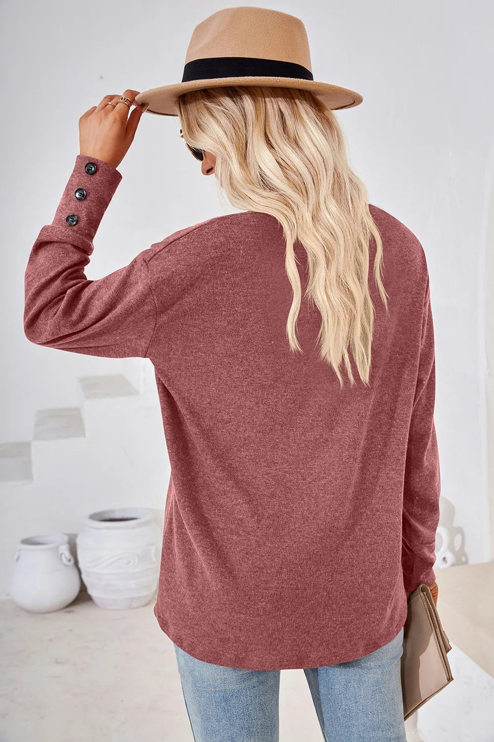 V-Neck Dropped Shoulder T-Shirt - Lilixa.store