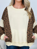 Leopard Round Neck Sweatshirt - Lilixa.store