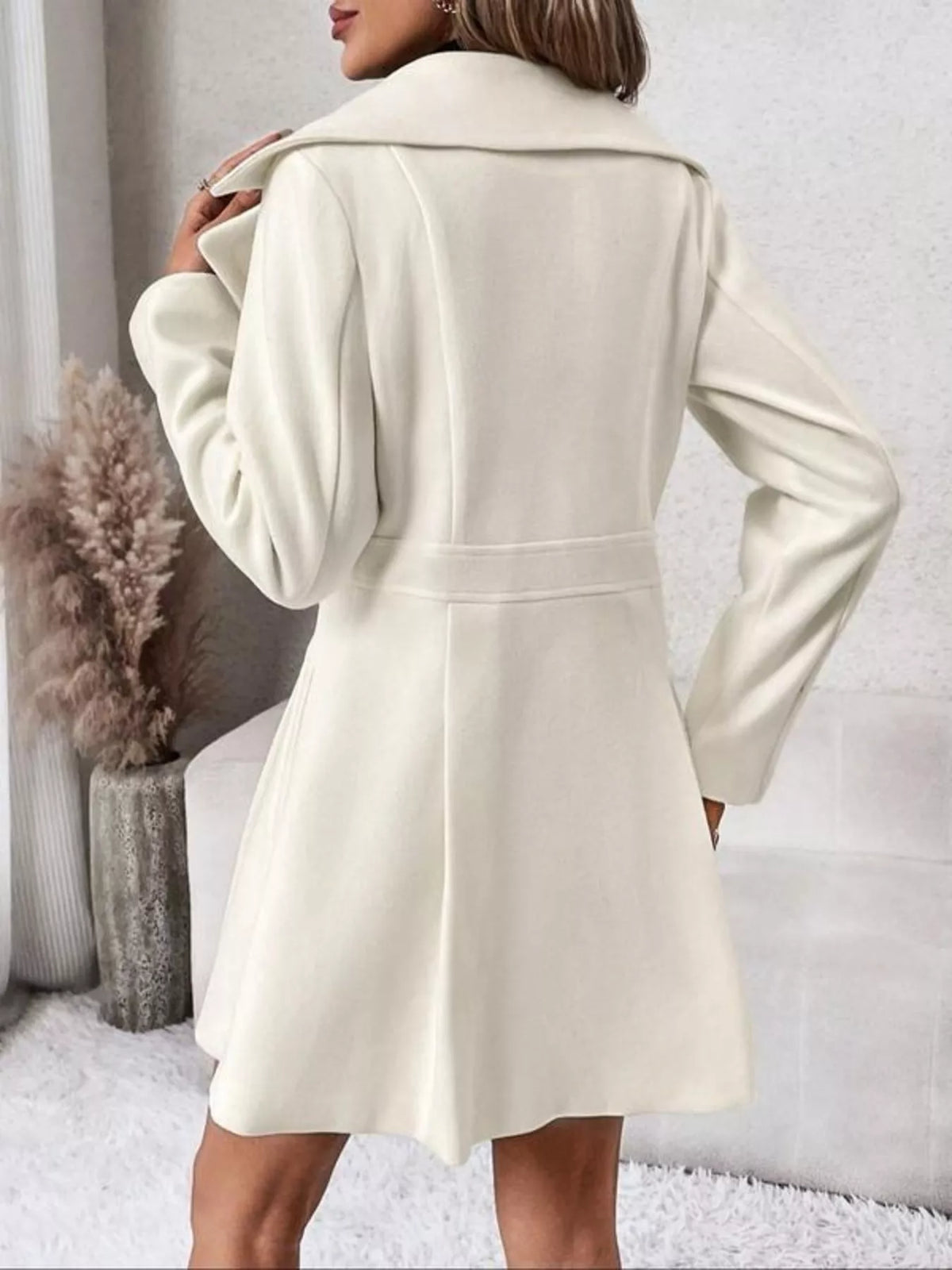Double-Breasted Peplum Coat - Lilixa.store