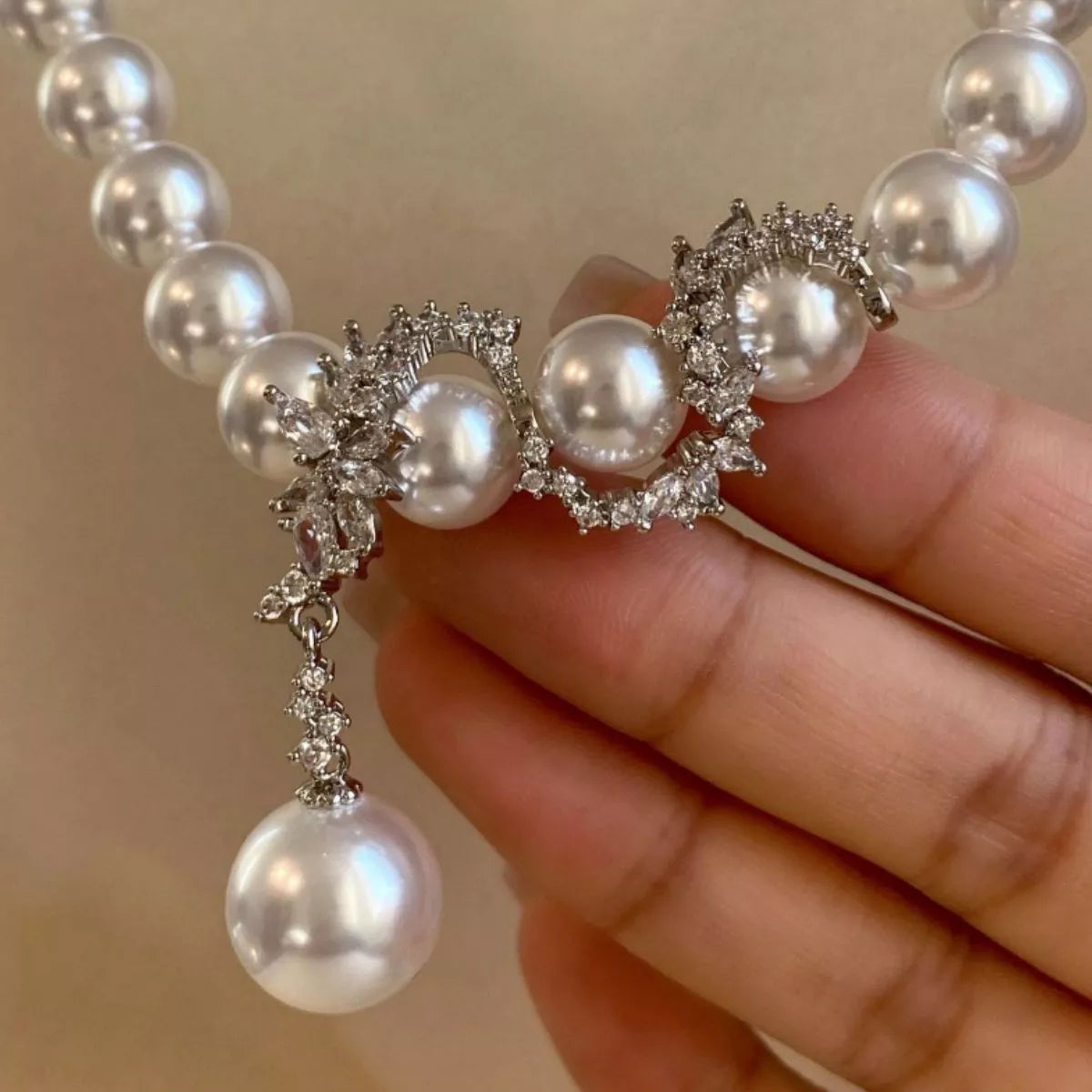 Zircon Pearl Necklace - Lilixa.store