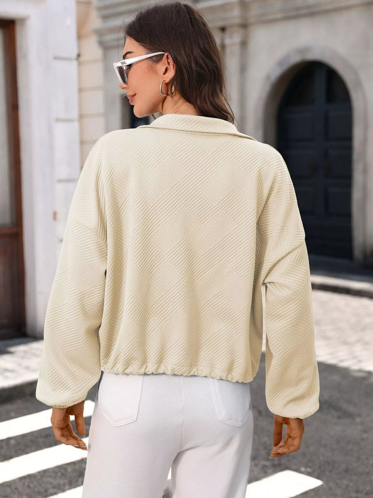 Textured Zip-Up Casual Jacket