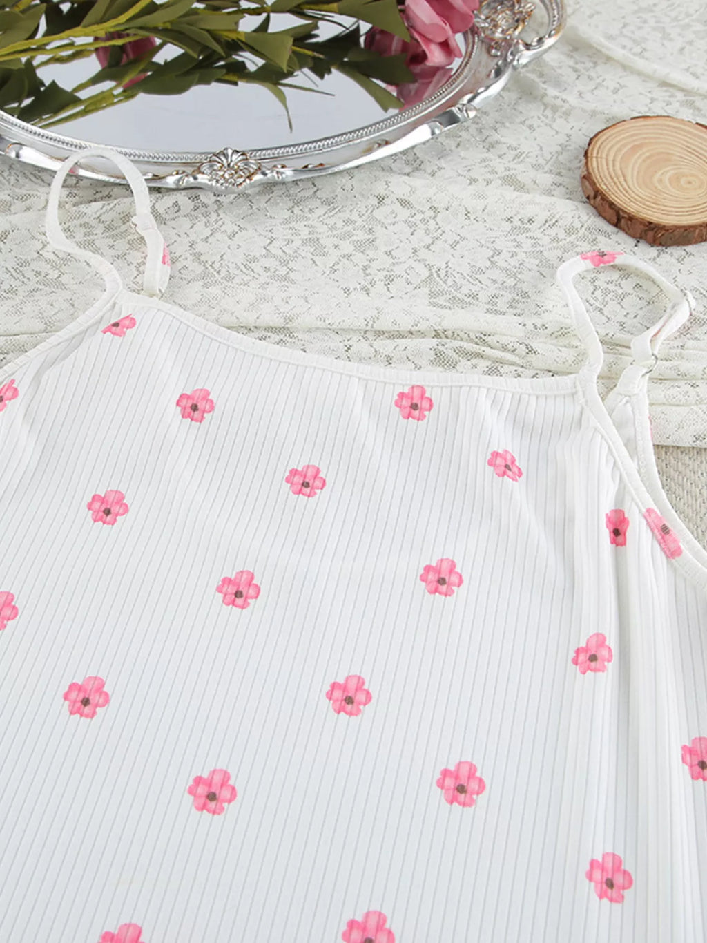 Floral Print Cami Dress and Cardigan Lounge Set - Lilixa.store