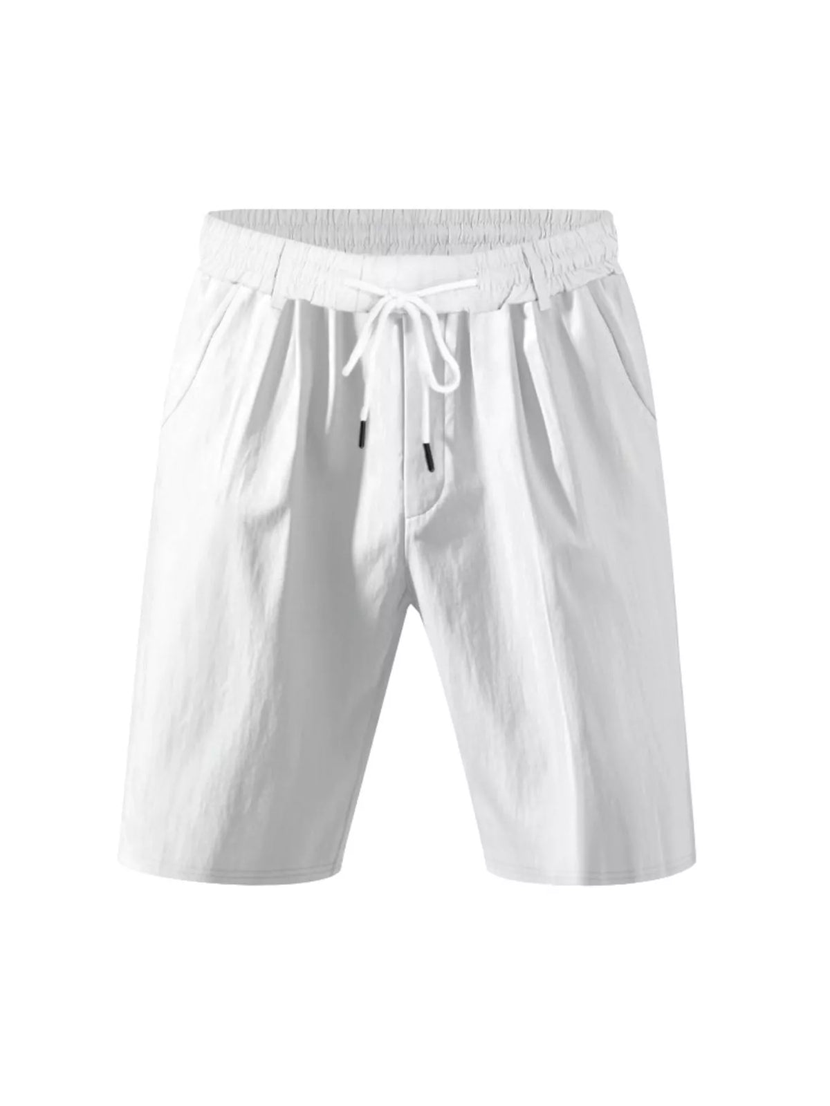 Men's Full Size Casual Lightweight Drawstring Shorts Plus Size in White