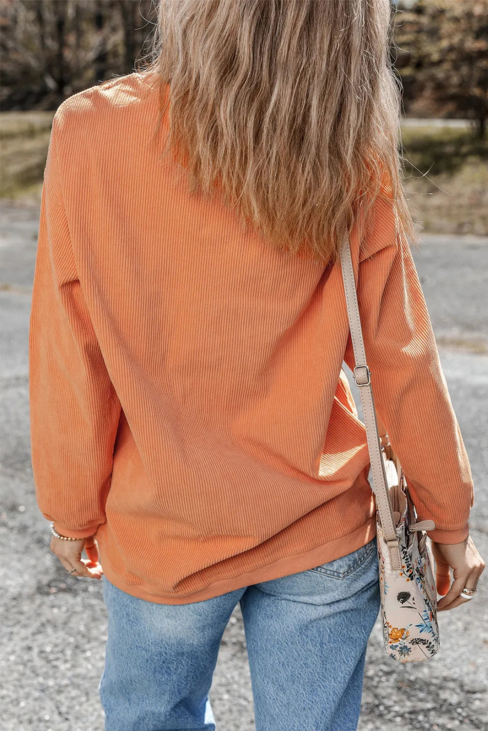 Letter Graphic Round Neck Long Sleeve Sweatshirt - Lilixa.store