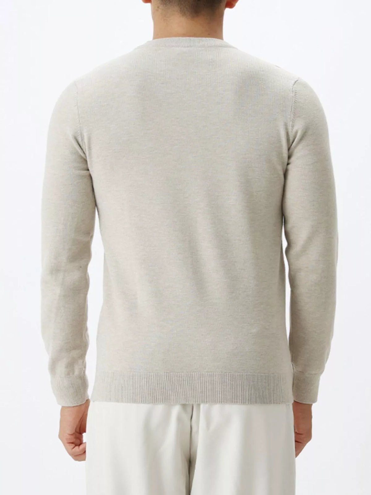 Men's Plus Size Classic Crew Neck Sweater, view 3